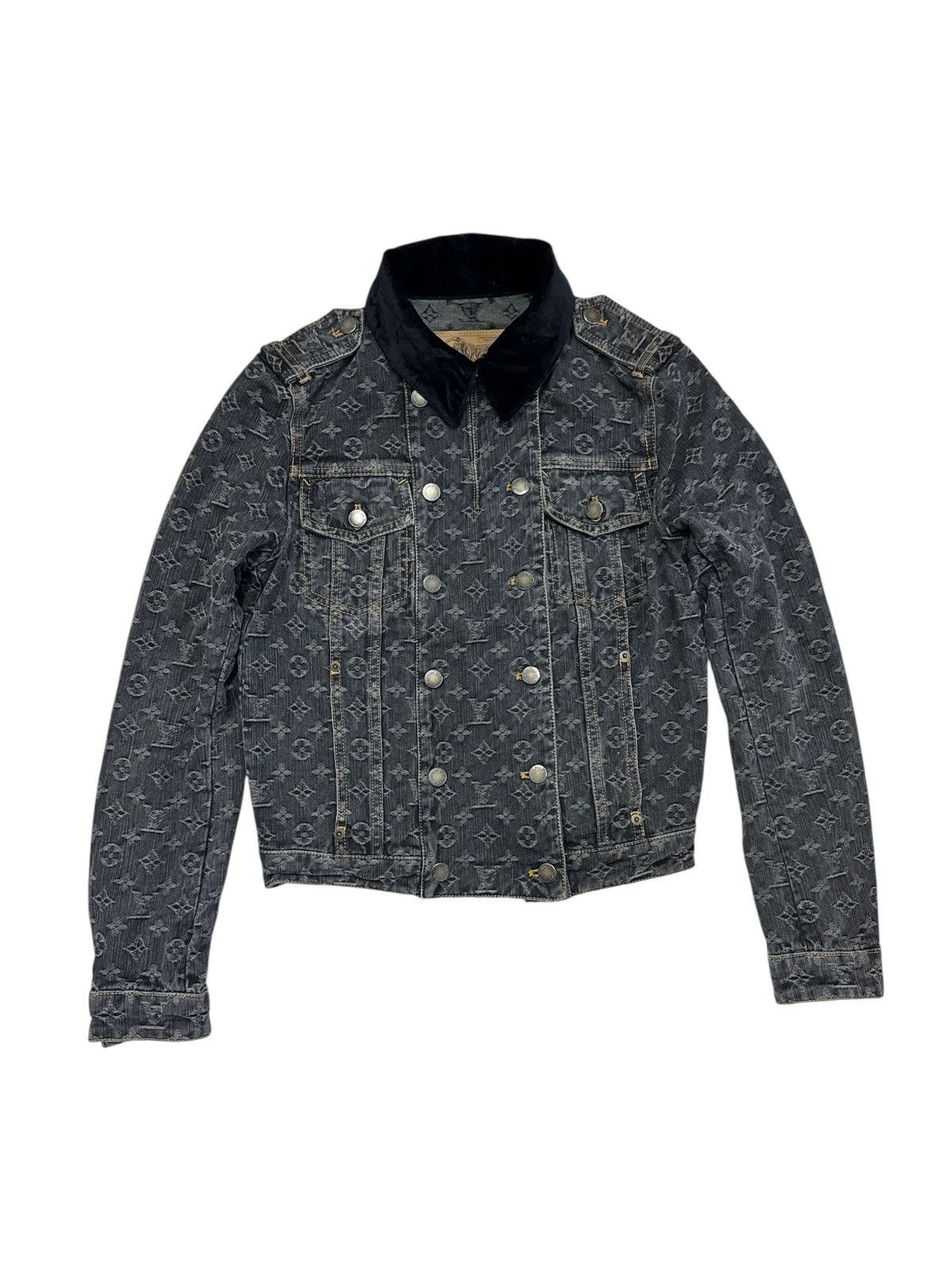 Louis Vuitton VINTAGE 2007 LOUIS VUITTON MONOGRAM JACQUARD DENIM JACKET Size XS / US 0-2 / IT 36-38 - 1 Thumbnail