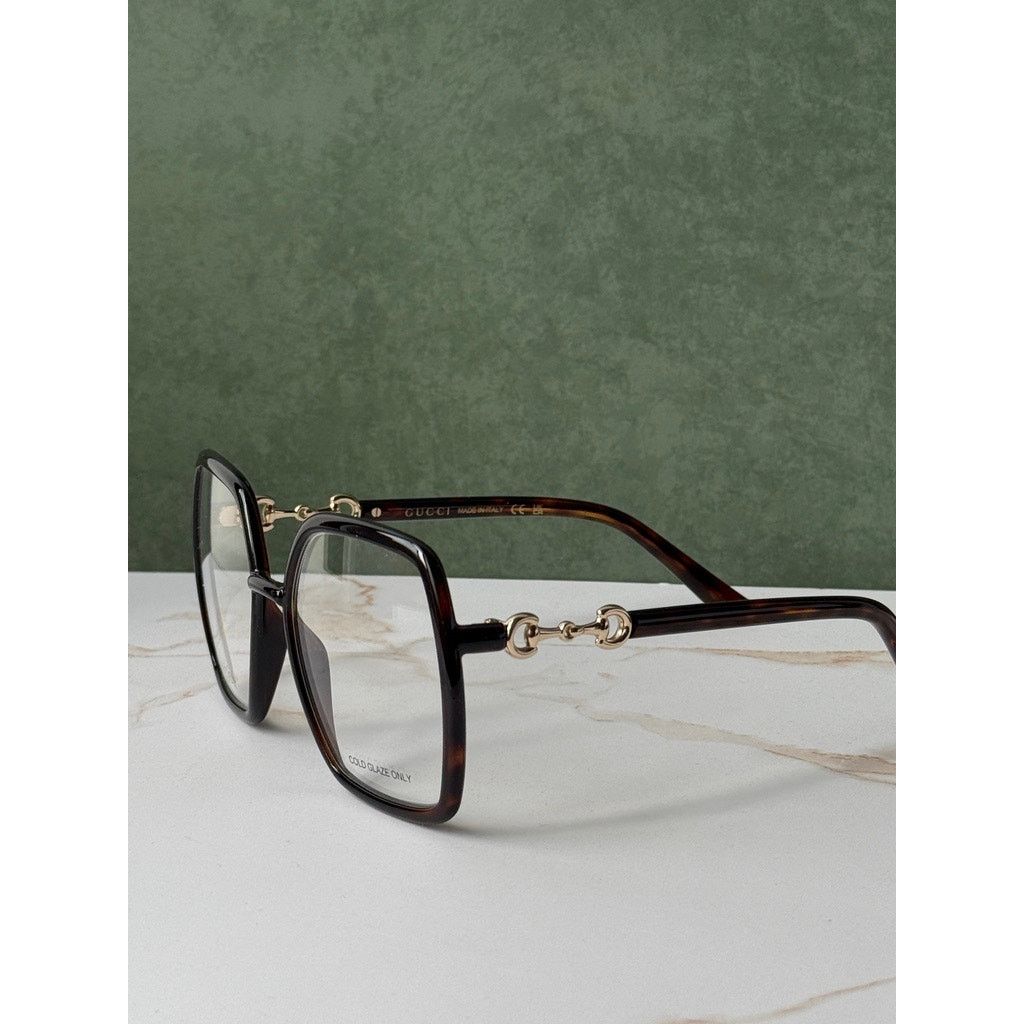 Gucci NEW Gucci GG0890O Brown Square Horsebit Eyeglasses Frames Size ONE SIZE - 8 Thumbnail