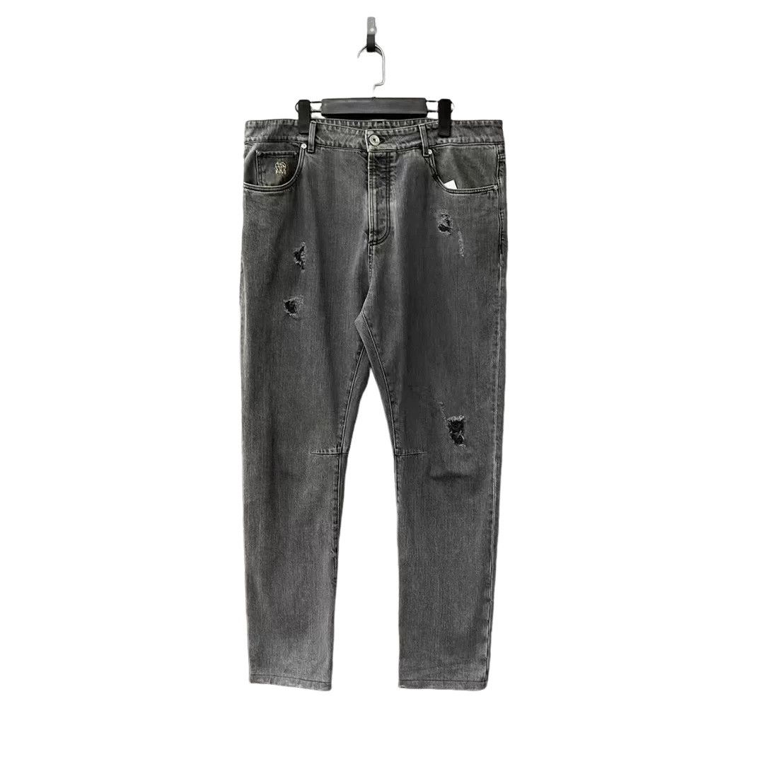 Brunello Cucinelli Brunello Cucinelli Distressed Embroidered Jeans 38 Size US 38 / EU 54 - 1 Thumbnail