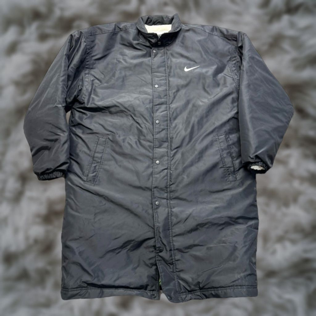 Nike VINTAGE Nike Jacket Large Black Parka Puffer Coat Zip Up Knee Length 90s Nike Dri-Fit Coat Mens Womens Unisex Adults Size US L / EU 52-54 / 3 - 1 Thumbnail