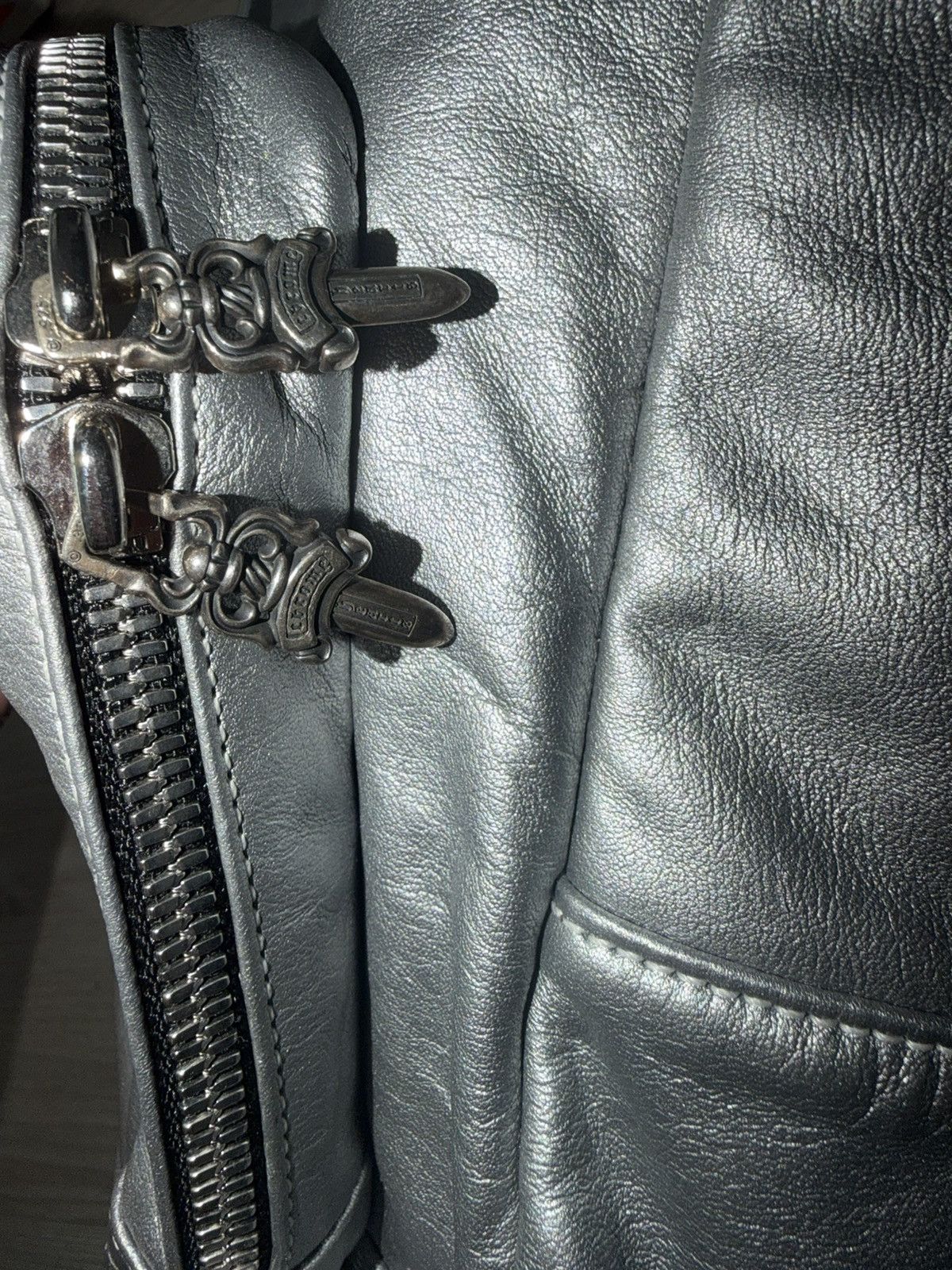 Chrome Hearts 1 of 1 Silver Chrome Heart Leather Backpack Size ONE SIZE - 18 Thumbnail
