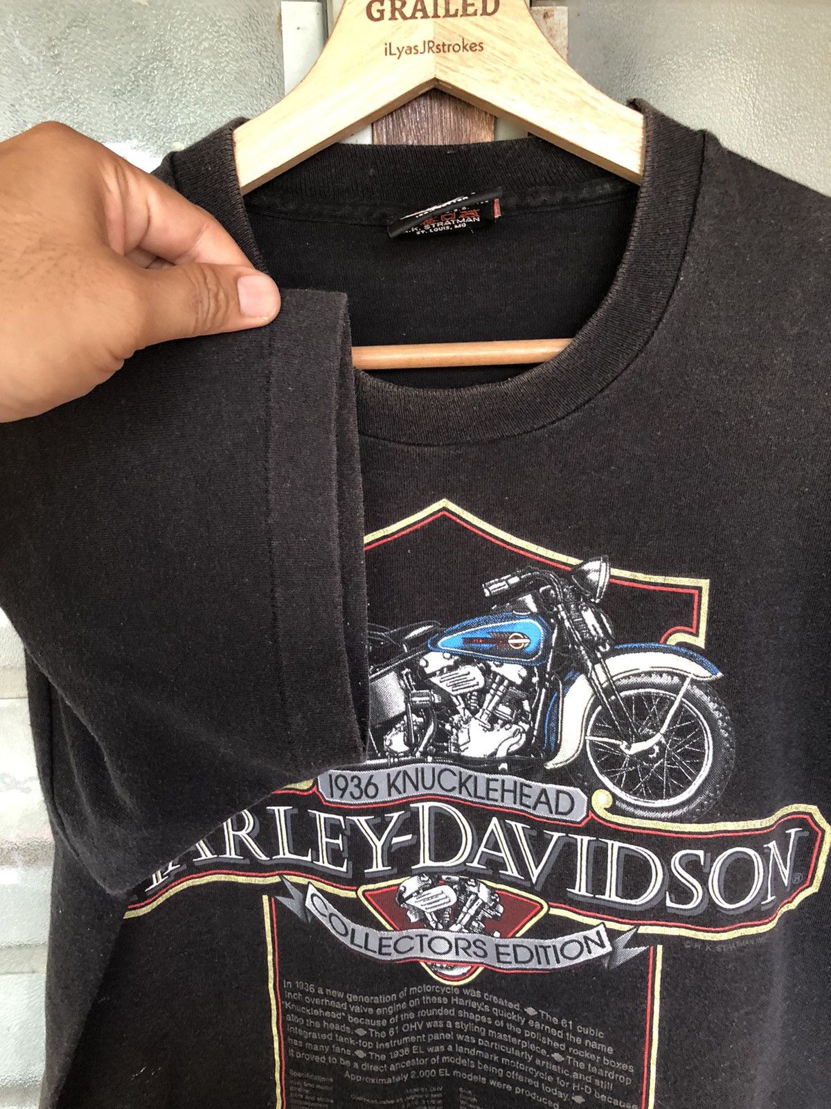 Harley Davidson Vintage 90’s Harley Davidson Knucklehead Rare Shirt Tee Size US M / EU 48-50 / 2 - 9 Thumbnail