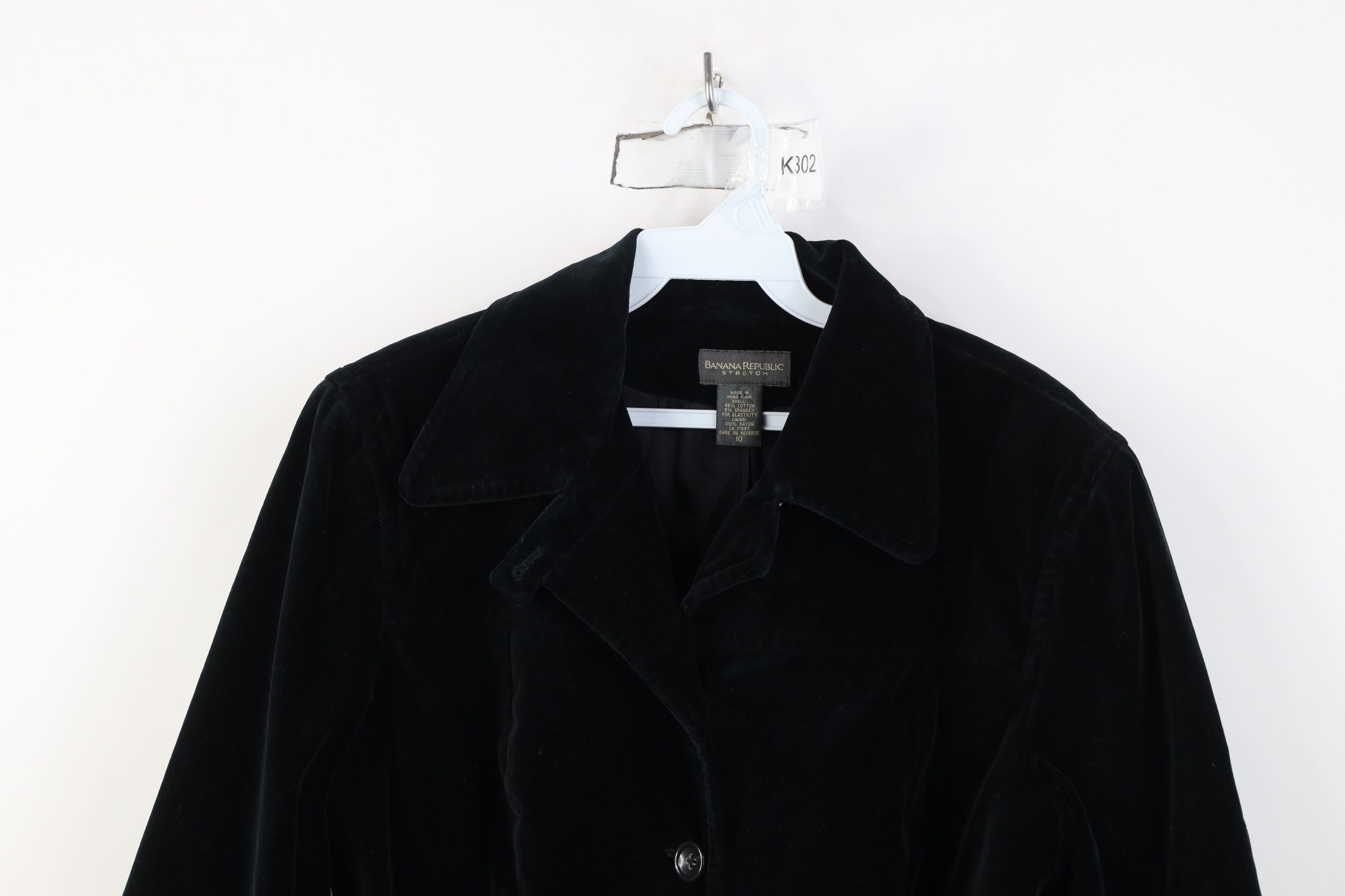 Banana Republic Vintage Banana Republic Velvet Velour Button Jacket Black Size L / US 10 / IT 46 - 2 Thumbnail