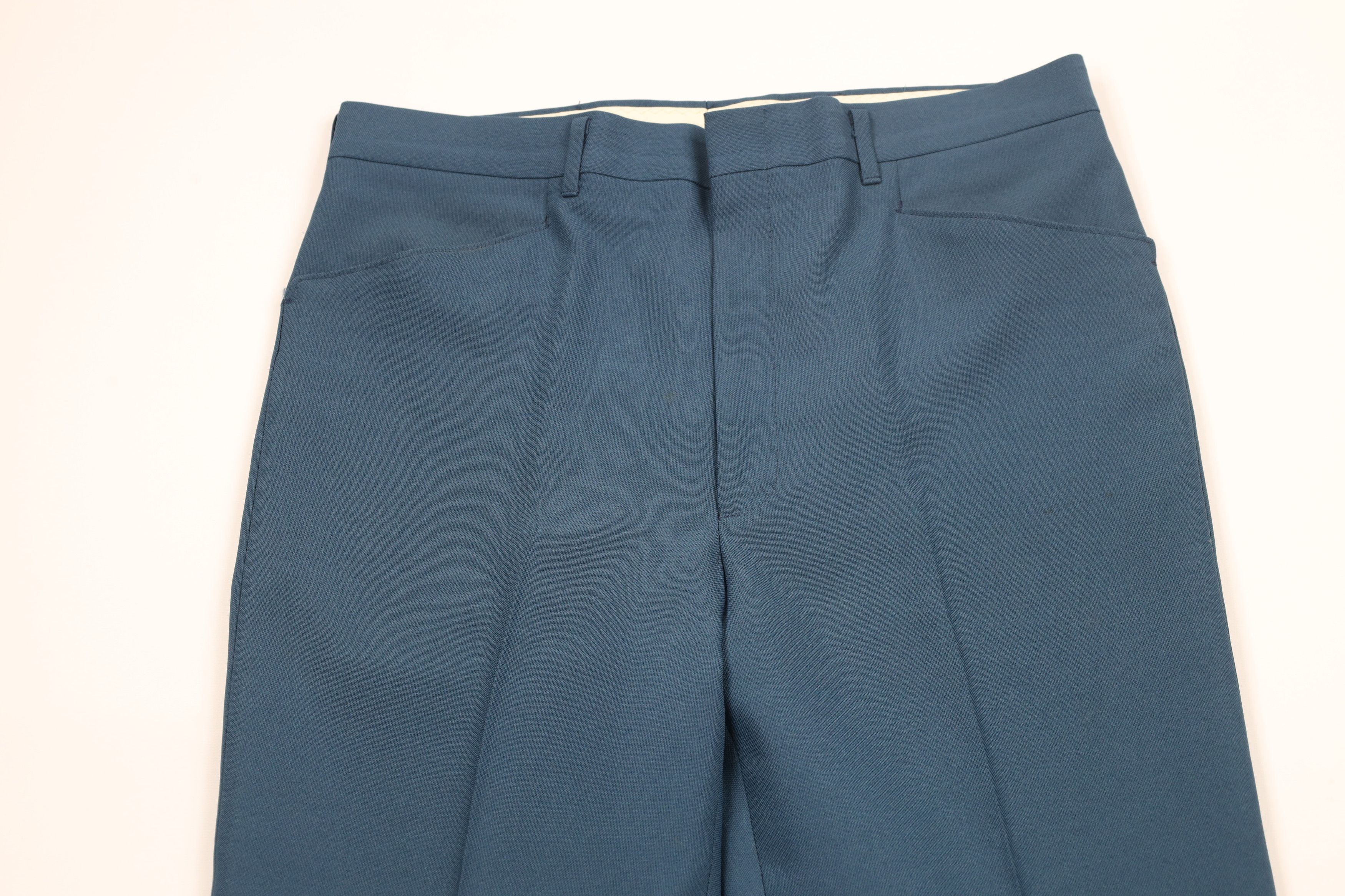 Vintage Vintage 70s Streetwear Flared Wide Leg Chino Pants Blue USA Size US 34 / EU 50 - 2 Thumbnail