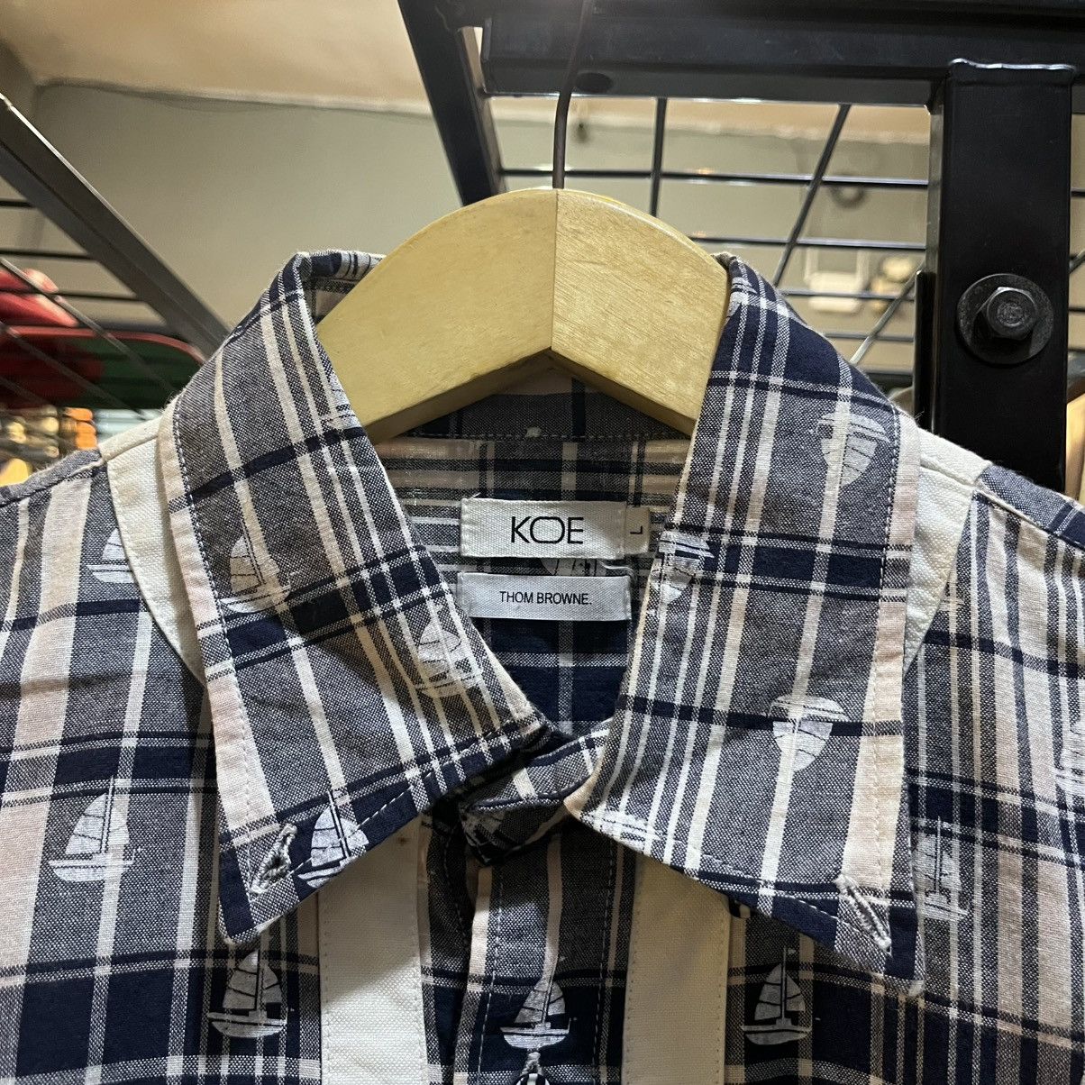 Thom Browne Thom Browne x KOE Plaid shirt with subtle sailboat print ⚓ Size US L / EU 52-54 / 3 - 3 Thumbnail