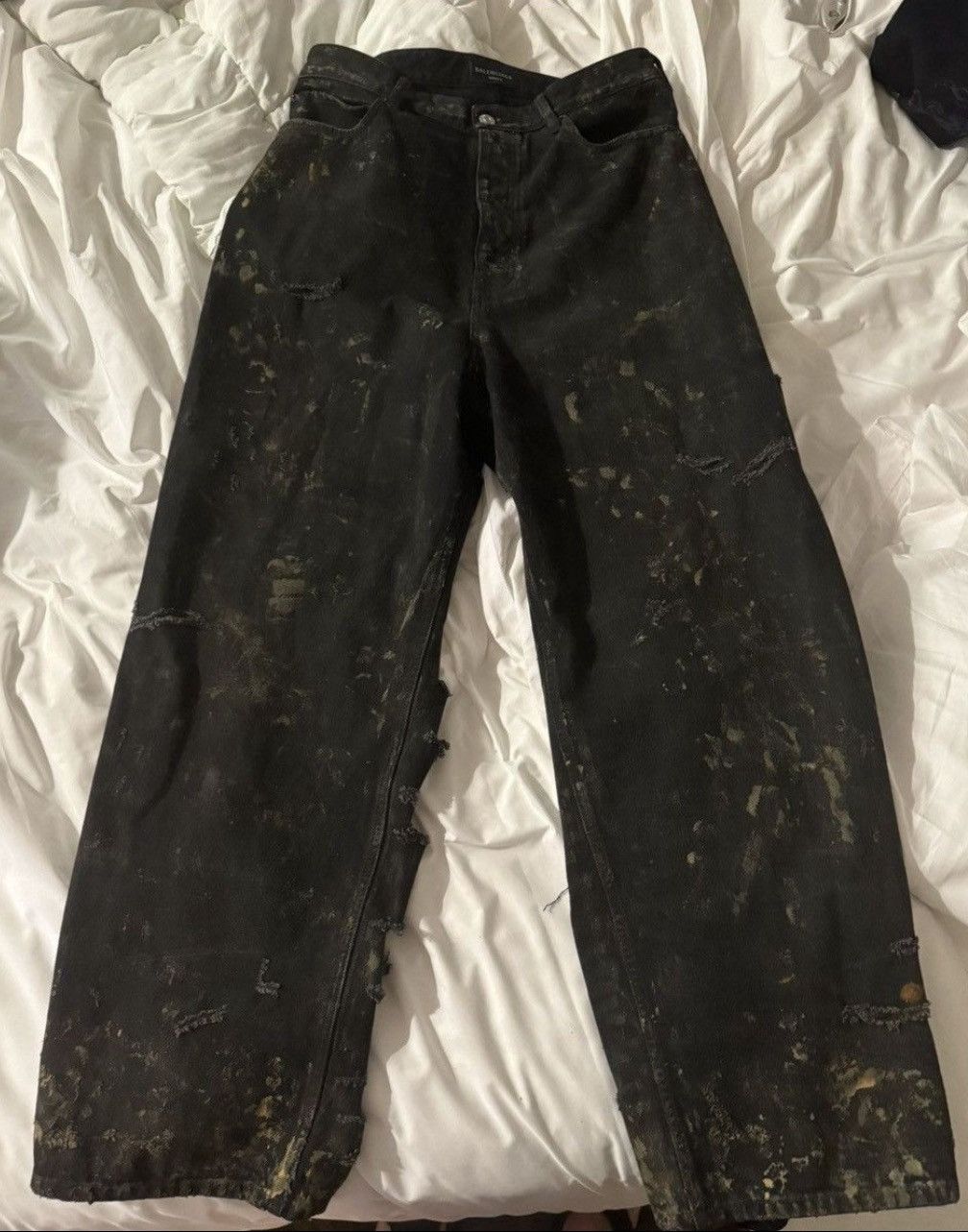 BALENCIAGA SUPER DESTROYED BAGGY Super Destroy Processing Denim pants 745248 gray S