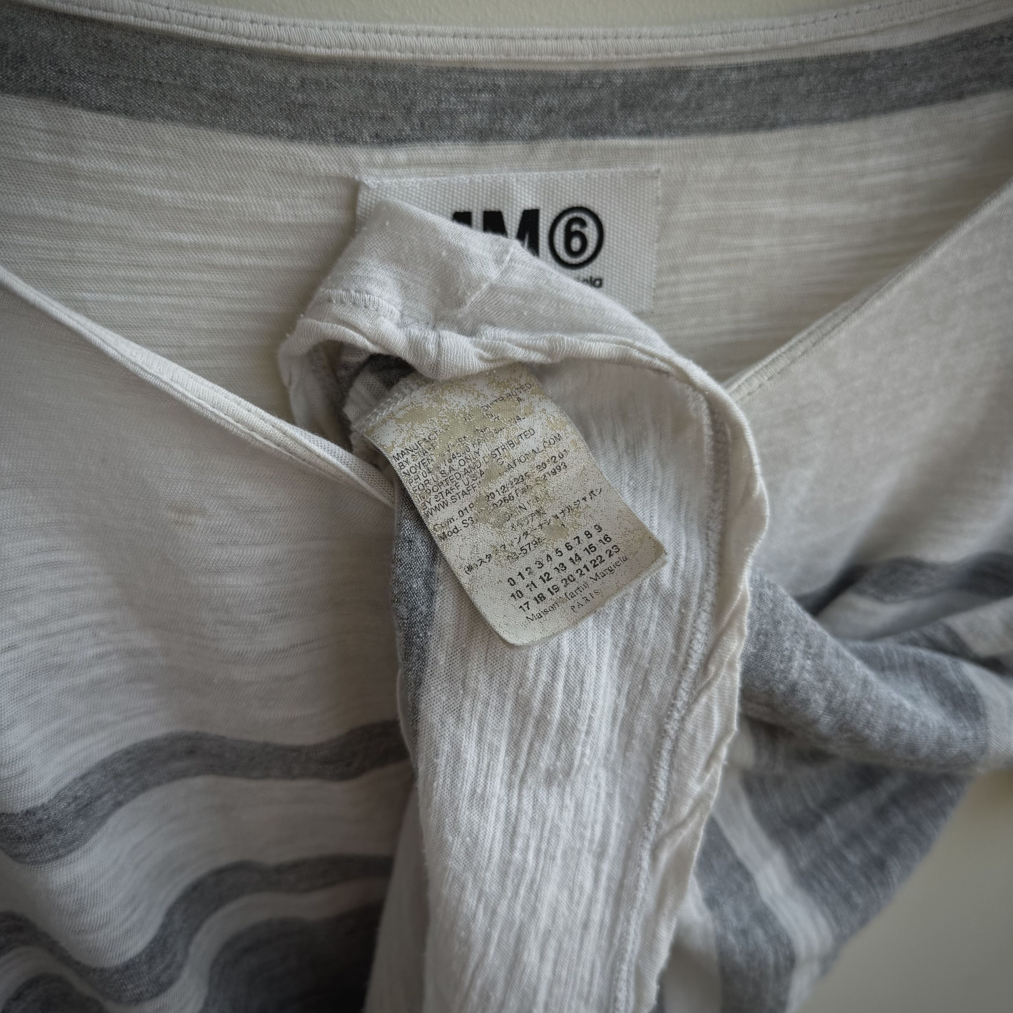 Maison Margiela Maison Margiela MM6 Archive Cropped Striped Tee Size US S / EU 44-46 / 1 - 4 Thumbnail
