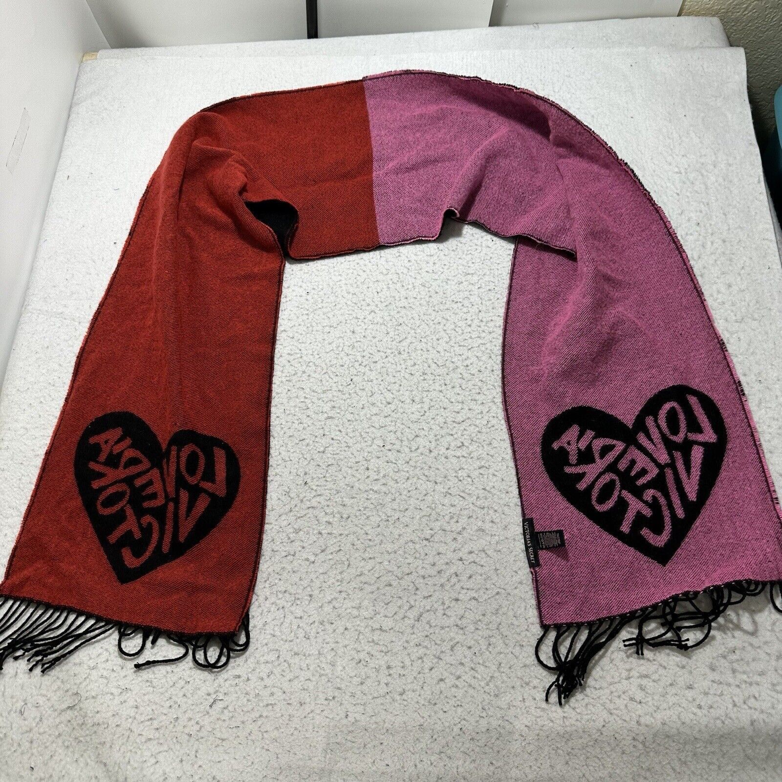 Victoria's Secret Victoria's Secret Angel Collection Heart Scarf Pink Black 80 Size ONE SIZE - 2 Thumbnail