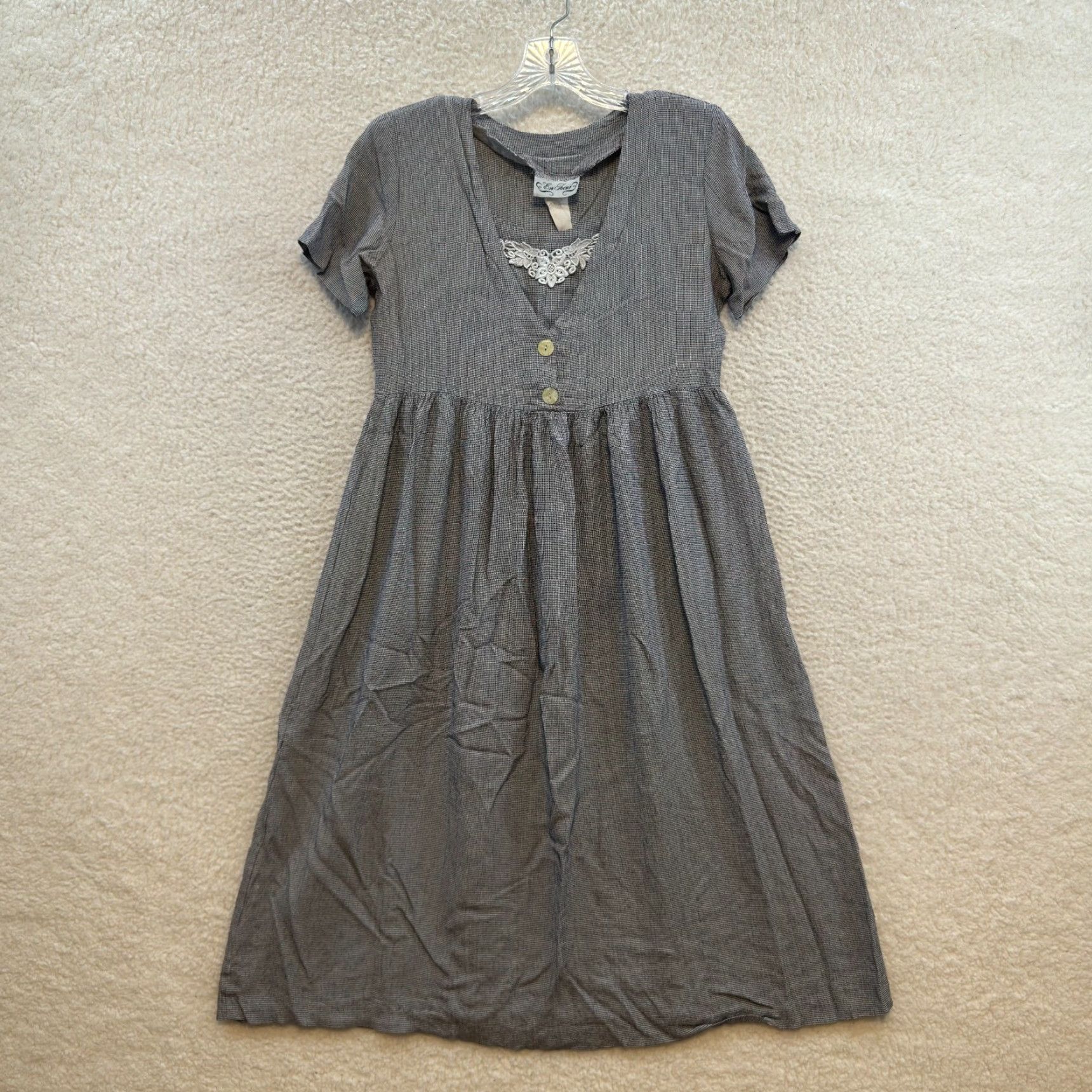 Vintage VINTAGE 90s En Focus Midi Dress L Black Prairie Cottagecore Edwardian Grandma Womens L Size L / US 10 / IT 46 - 2 Thumbnail