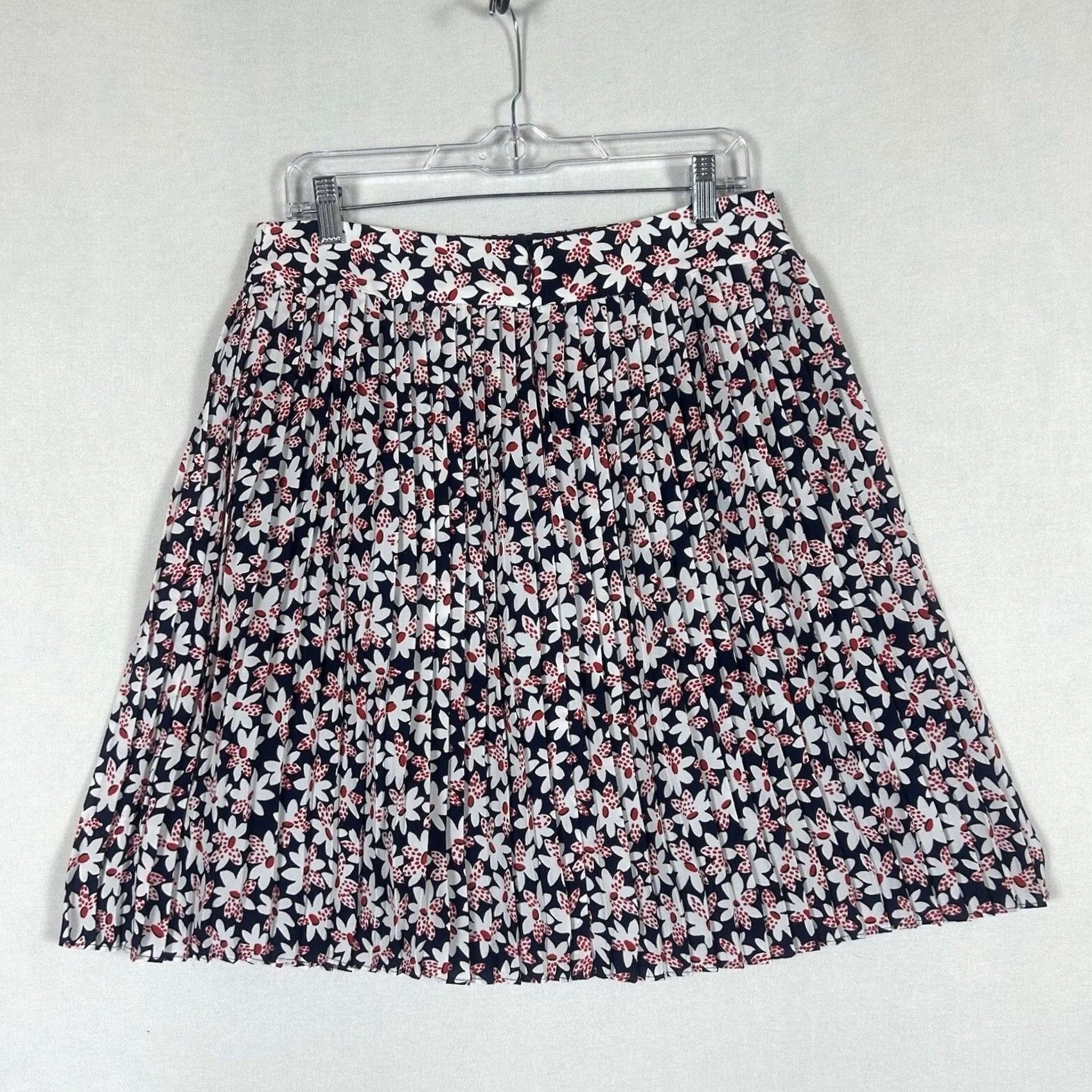 J.Crew J.Crew Skirt Mini Floral 10 White Red Womens Pleated Zip Casual Work Summer Retro? Size 32" / US 10 / IT 46 - 7 Thumbnail