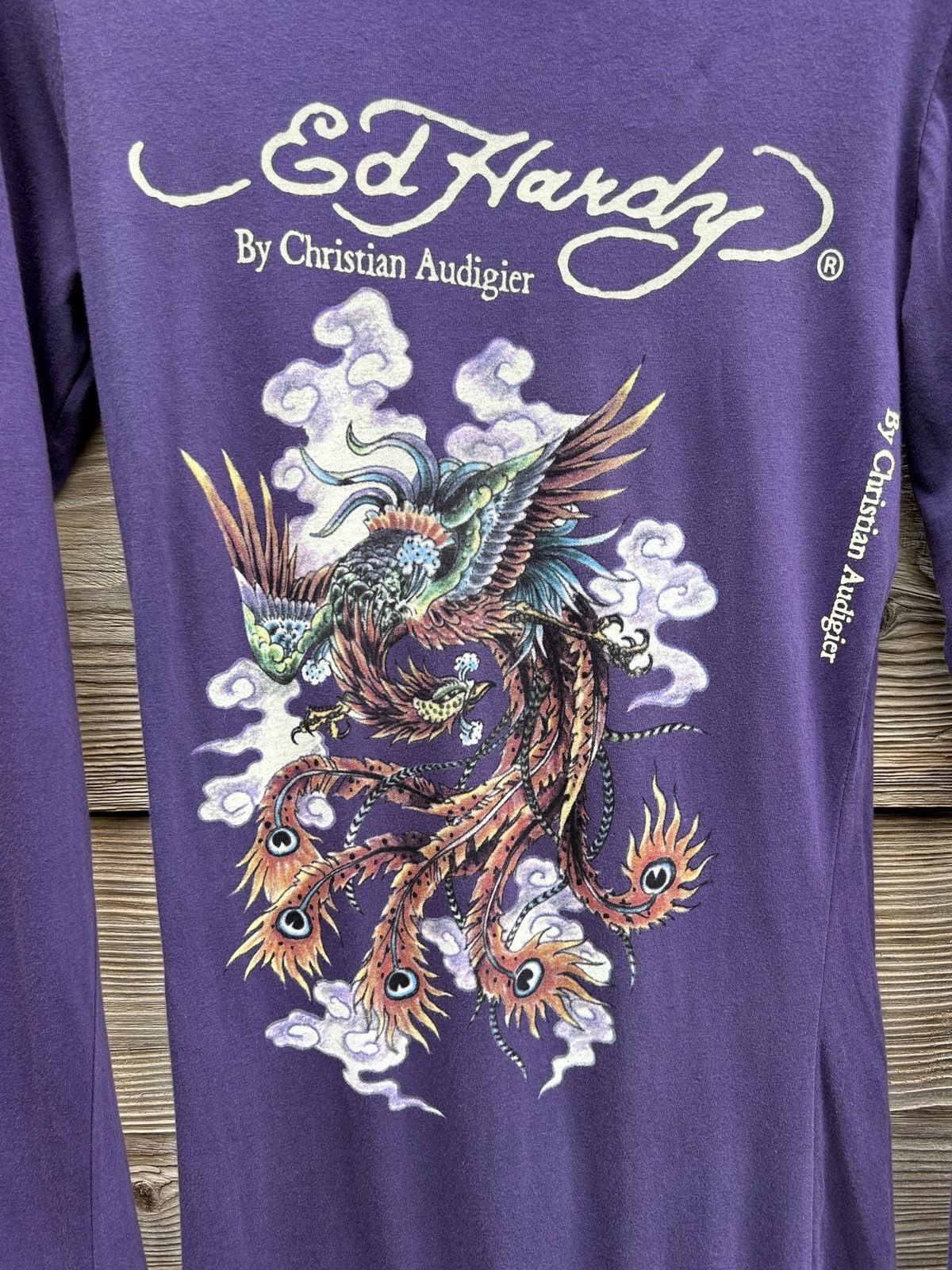 Christian Audigier BNWT Vintage Ed Hardy By Audigier Peacock Long Sleeve Top M Size M / US 6-8 / IT 42-44 - 5 Thumbnail