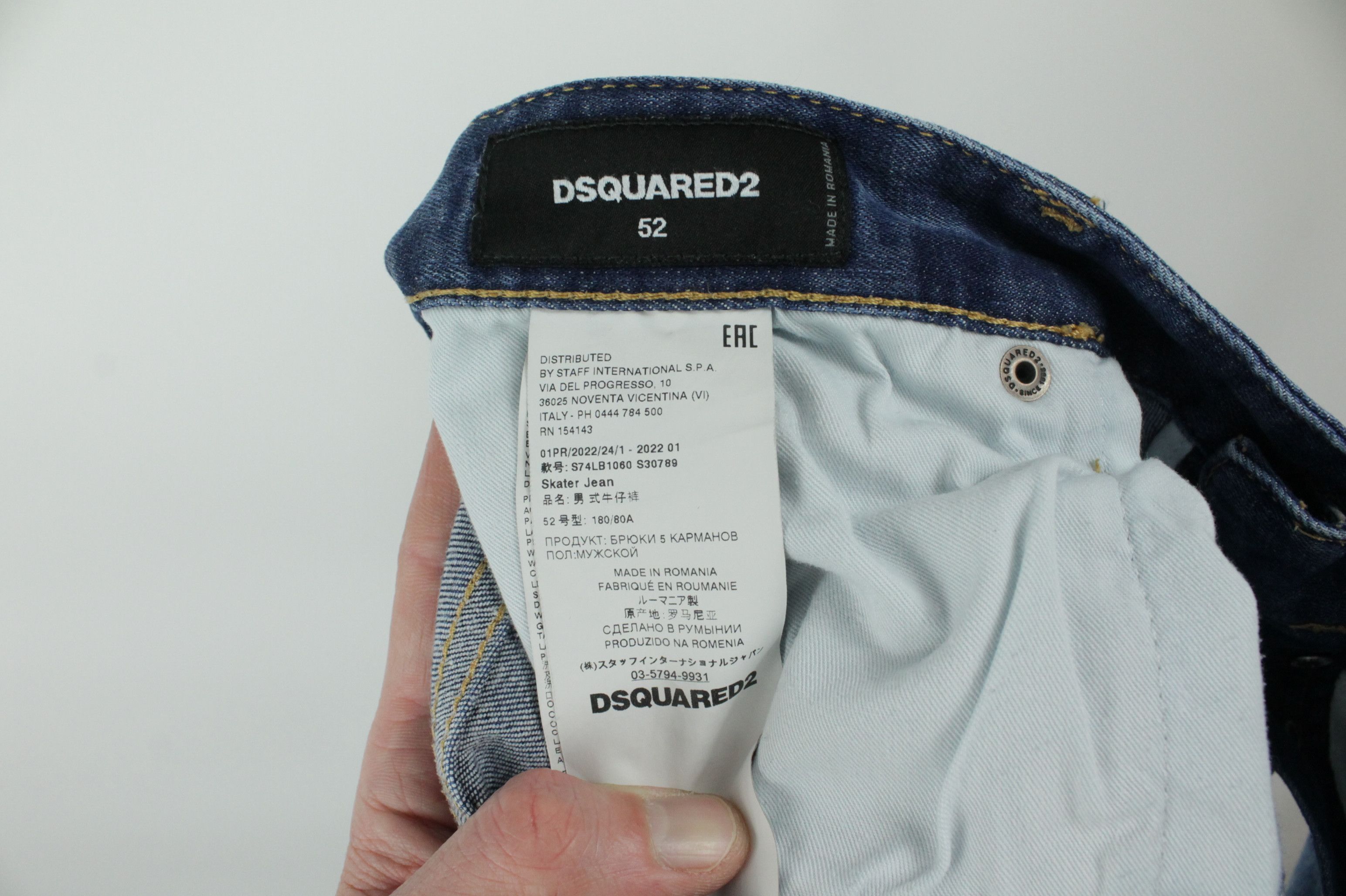 Dsquared2 Dsquared2 Skater Jeans Regular Fit Distressed Blue Denim Size US 36 / EU 52 - 9 Thumbnail