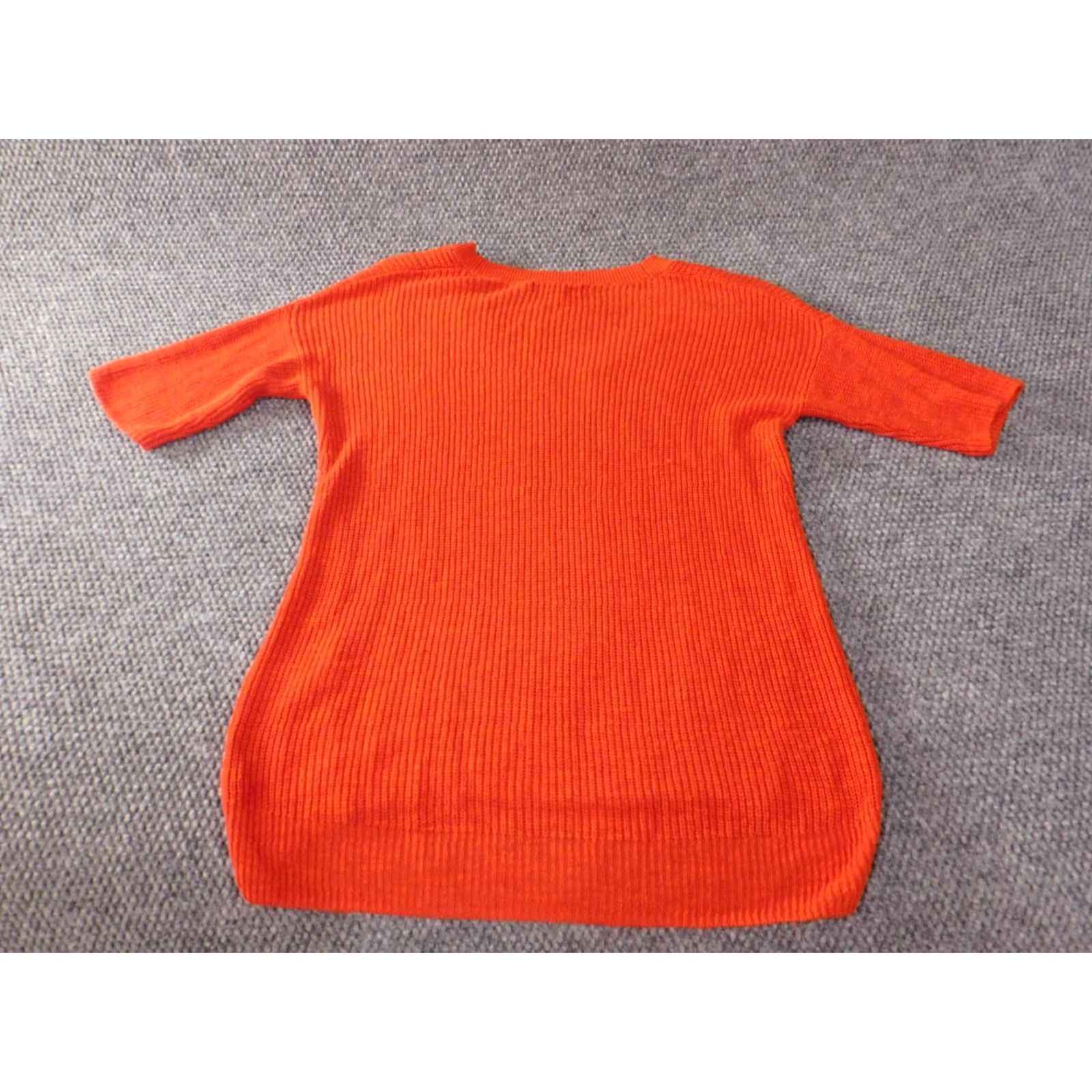 Banana Republic banana republic Womens Sweater Small orange pullover knit Crewneck Linen Viscose Raglan Long Sleeve Cable-Knit Solid Winter Stretch Regular Womens Size S / US 4 / IT 40 - 7 Thumbnail