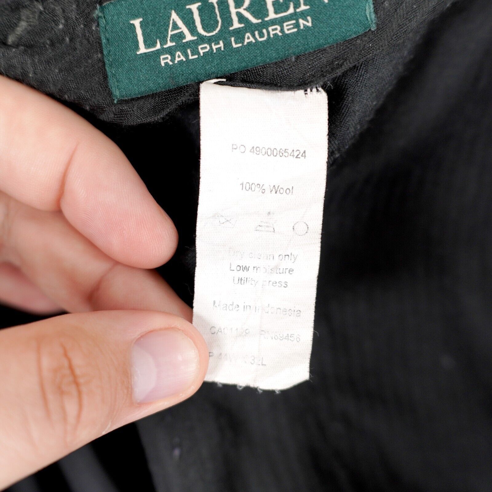 Lauren Ralph Lauren DAMAGED Lauren Ralph Lauren Gray Blue Shakskin Wool Flat Fro Size 44R - 10 Thumbnail