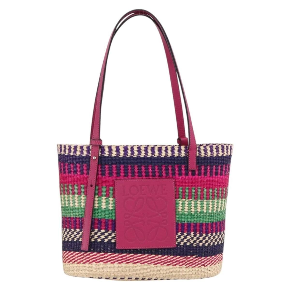 Loewe Loewe Anagram Raffia Leather Tote Bag Multicolor Size ONE SIZE - 1 Thumbnail