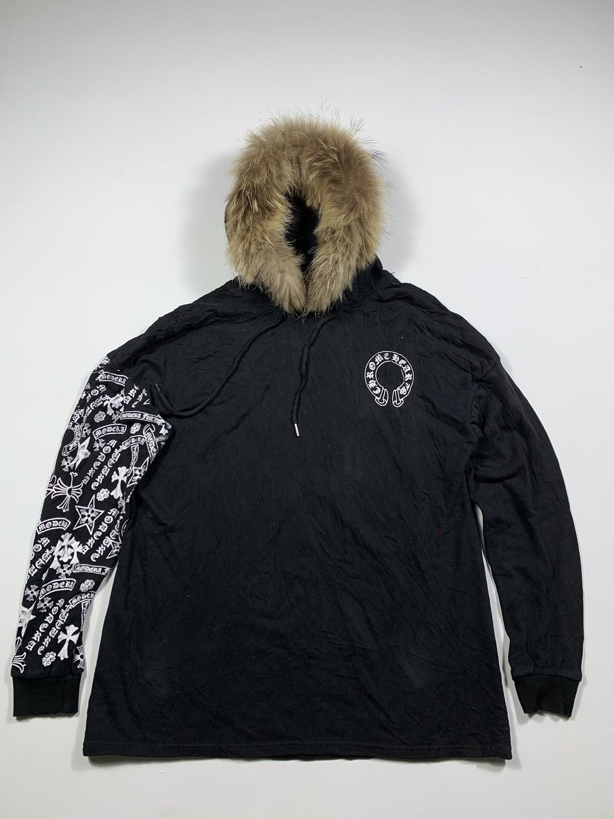 If Six Was Nine × Japanese Brand × Le Grande Bleu (L.G.B.) Crazy Fesyen Distressed Faux Fur Hoodie Cross y2k Style Size US L / EU 52-54 / 3 - 1 Thumbnail
