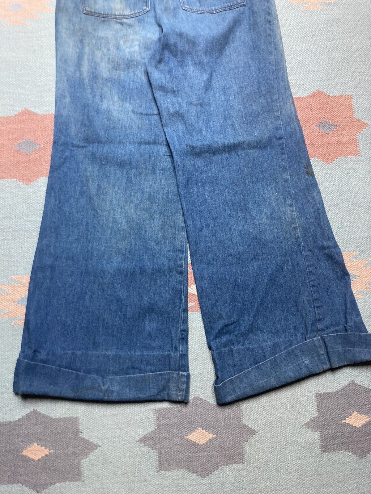 Vintage 70s wrangler bell bottom jeans elephant flare hippie 30x28 Size 30" / US 8 / IT 44 - 2 Thumbnail
