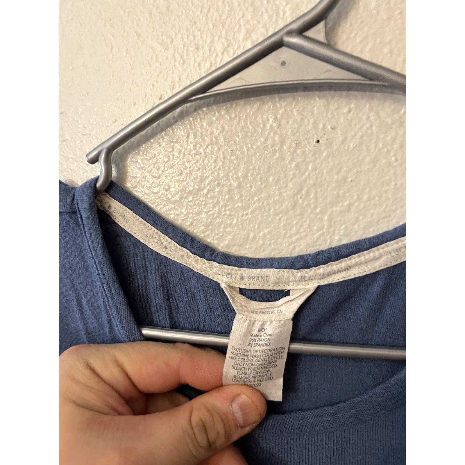 Lucky Brand Lucky Brand Sleepshirt Small Blue Solid Short Sleeve Womens Crew Neck Nightshirt Lounge Stars Cotton Modal S Shorts? Size S / US 4 / IT 40 - 2 Thumbnail