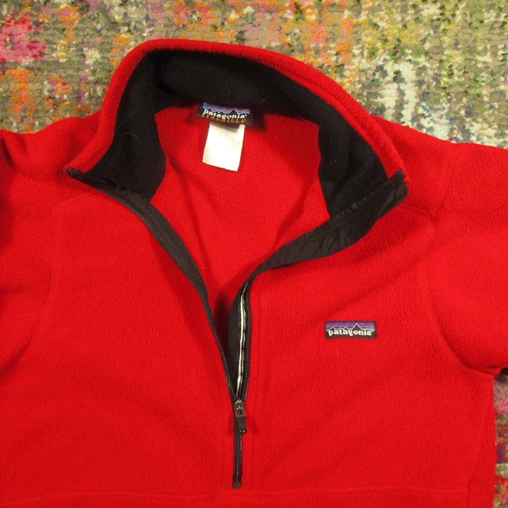 Patagonia VINTAGE Patagonia Synchilla 1/2 Zip Anorak Shirt Mens XS Red Pullover Fleece Sweater 90s Size US XS / EU 42 / 0 - 3 Thumbnail