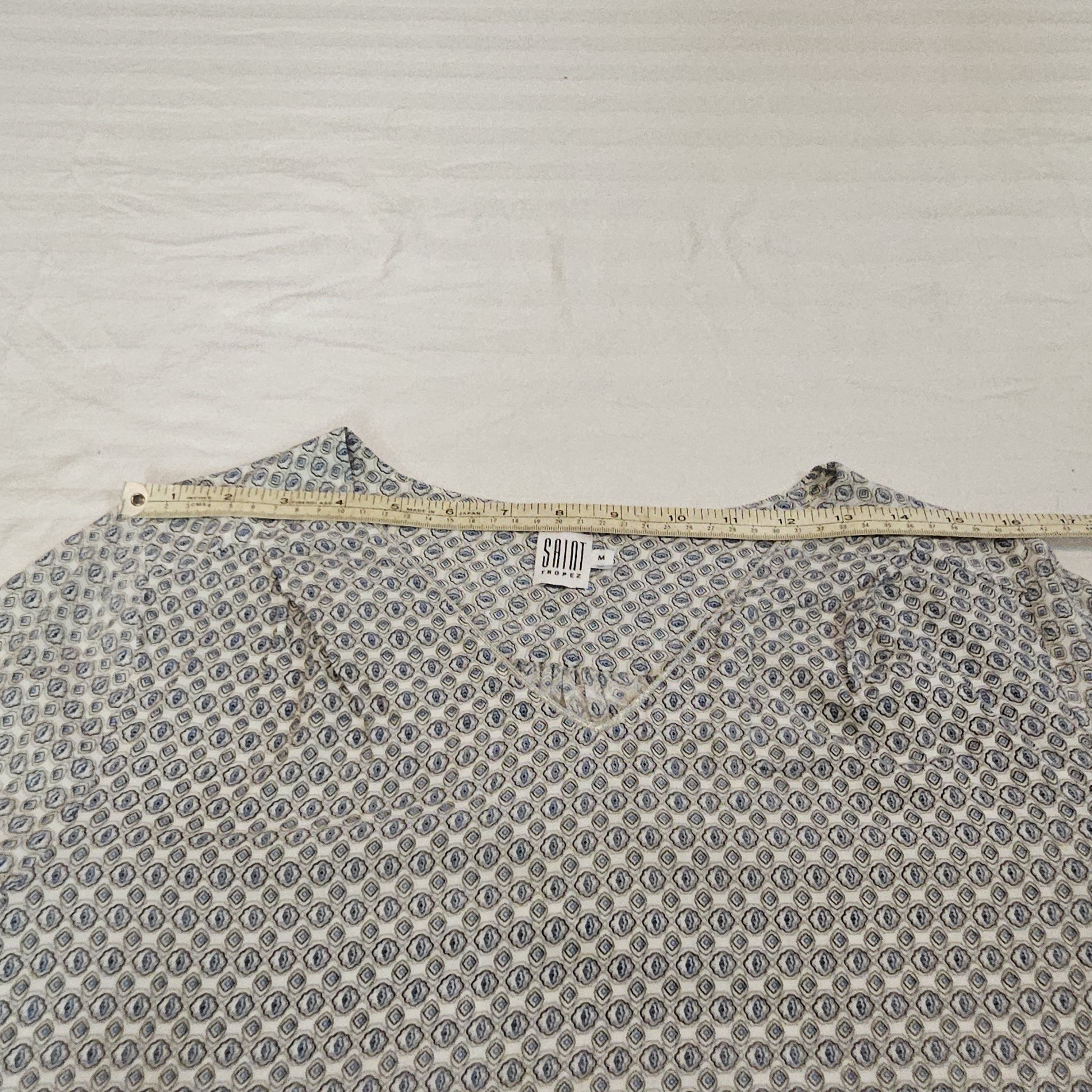 Vintage Saint Tropez Pattern Button Cuffed Blouse Woman's M Size M / US 6-8 / IT 42-44 - 6 Thumbnail
