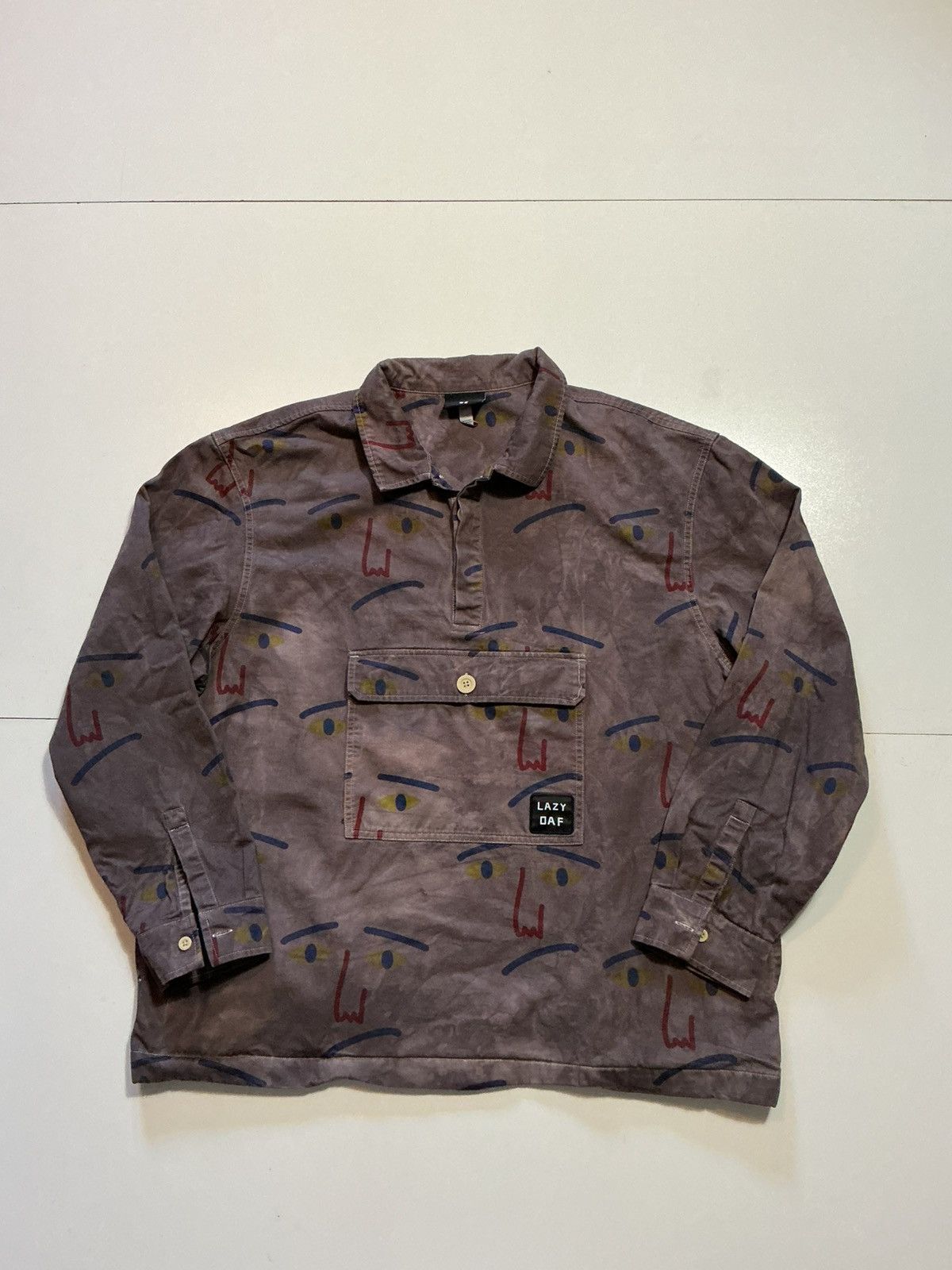 Lazy Oaf Urban Outfitters Lazy Oaf Artist Drawing Faces Smock Jacket Size US L / EU 52-54 / 3 - 1 Thumbnail