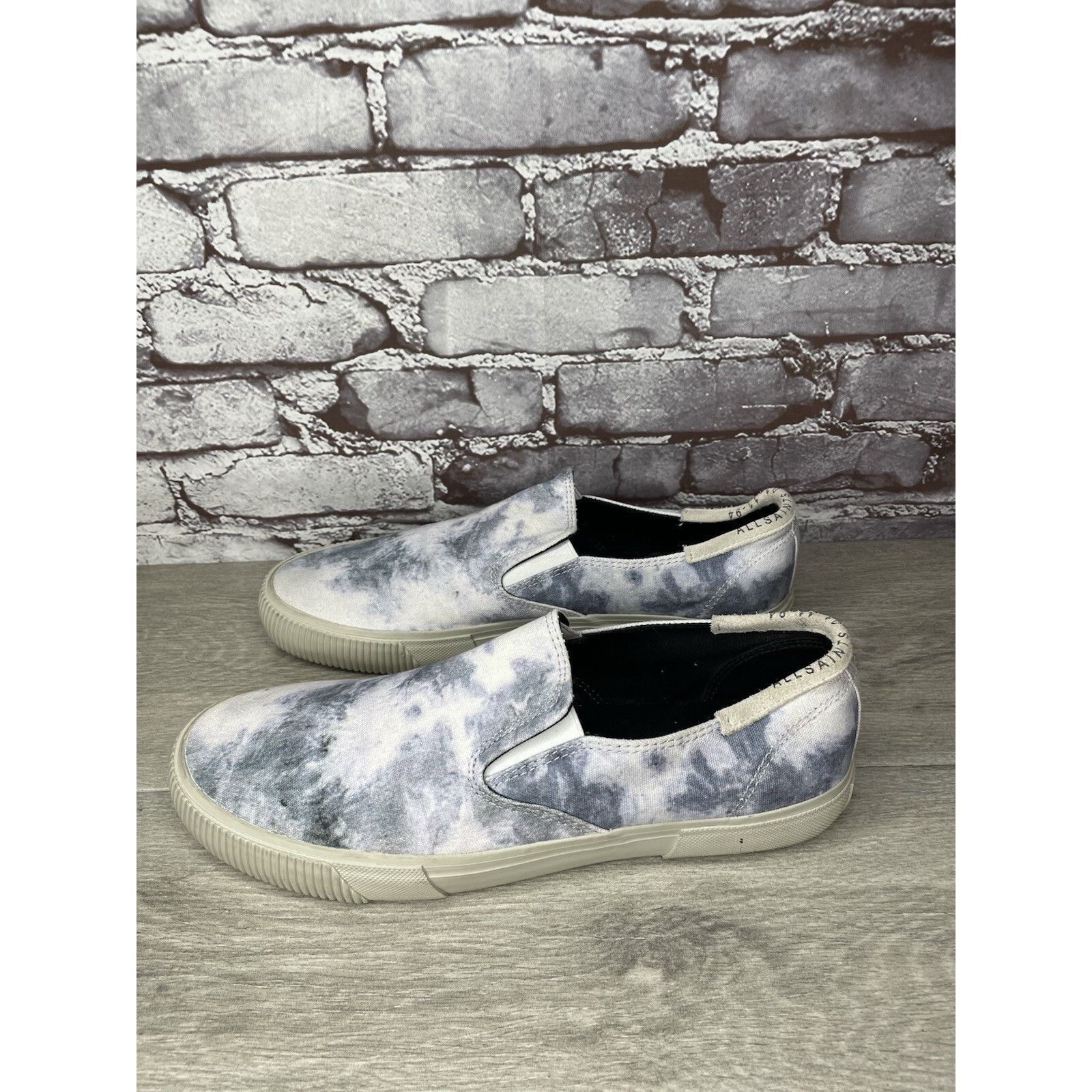 Allsaints All Saints Manny Blue White Tie Dye Canvas Slip On Casual Sh Size US 13 / EU 46 - 14 Thumbnail