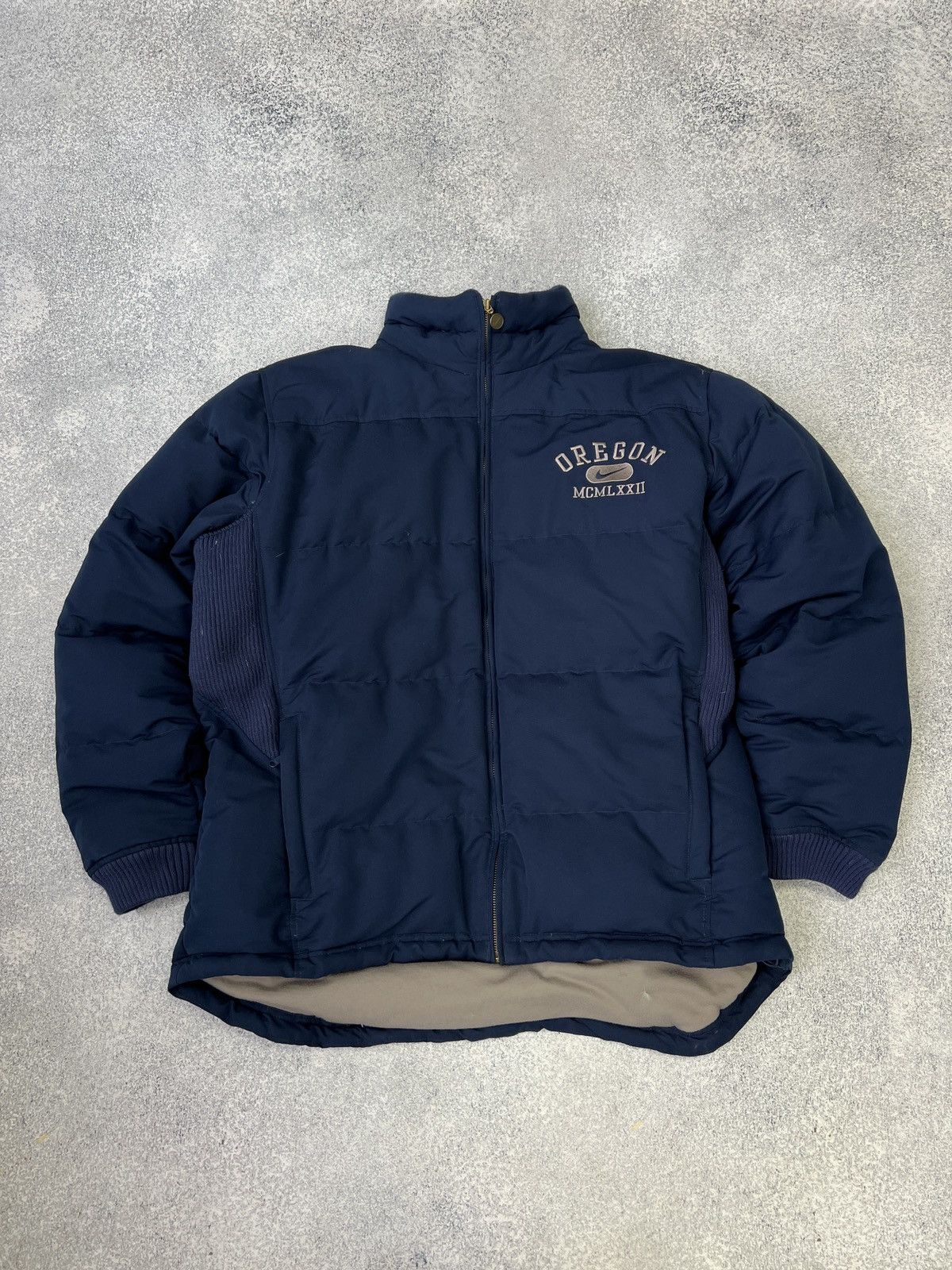 Nike × Vintage Vintage Nike Oregon blue Down Puffer jacket Size US XL / EU 56 / 4 - 5 Thumbnail