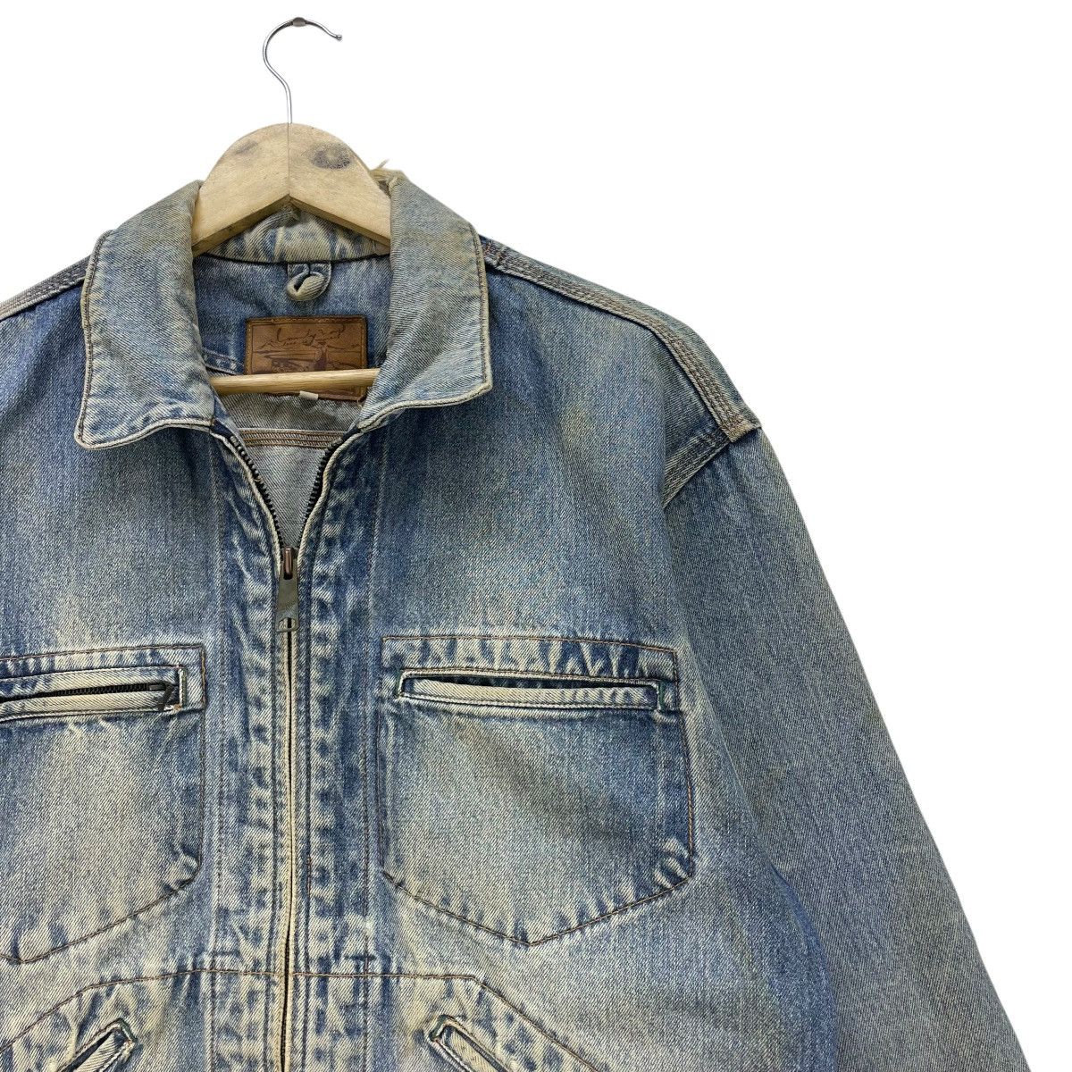 HOLLYWOOD RANCH MARKET × Vintage Vintage Distressed Sportwear Long Wearing Denim Trucker Size US M / EU 48-50 / 2 - 4 Thumbnail