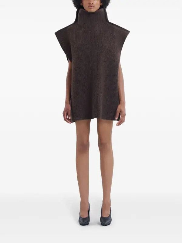 Marni o1w1db11125 Ribbed Wool Turtleneck Sweater in Brown Size L / US 10 / IT 46 - 2 Thumbnail
