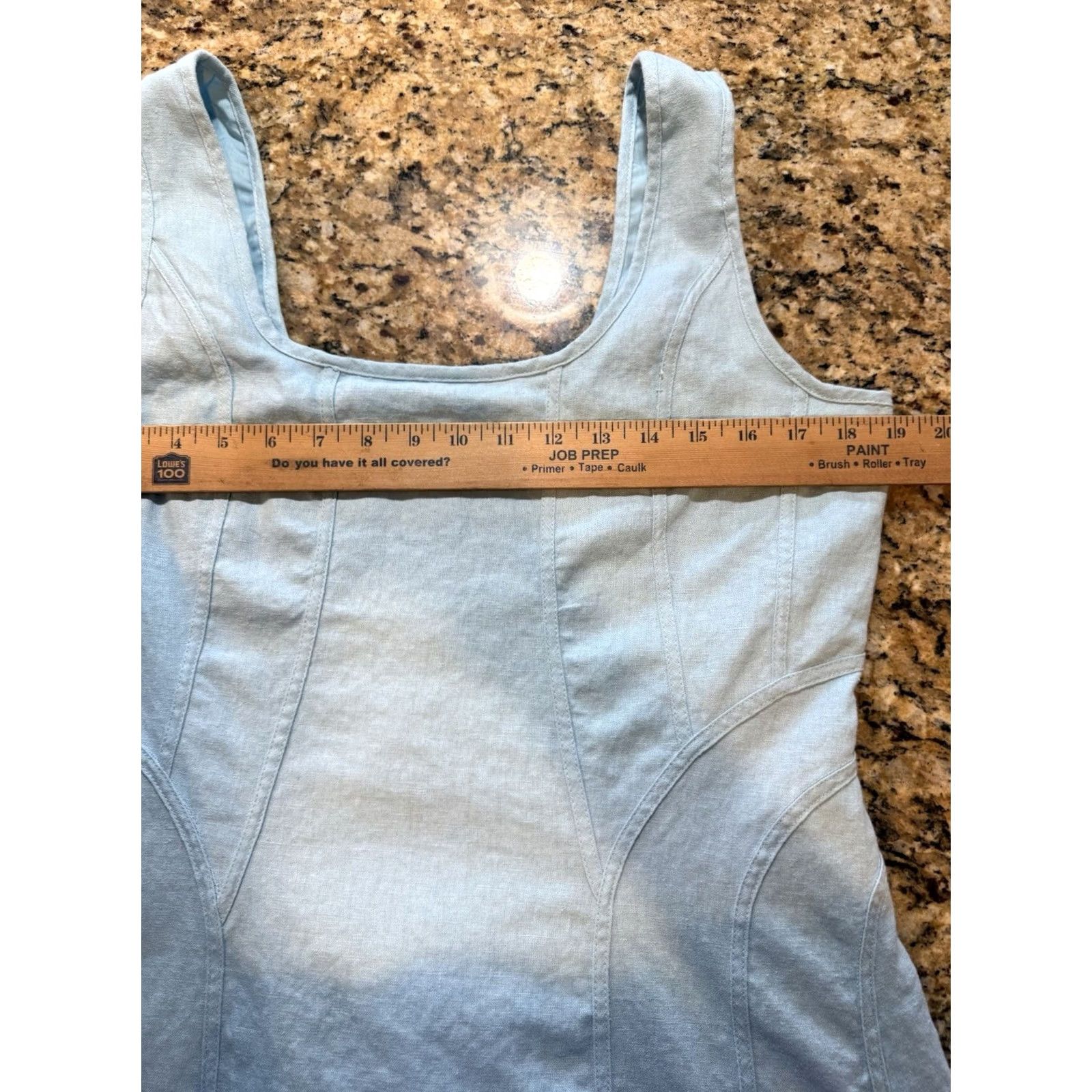 House of Harlow VINTAGE House of Harlow 1960 x Revolve blue Linen blend Square Neck Midi Dress Large Women Sleeveless Square Neck Midi Dress Womens L Blue Size L / US 10 / IT 46 - 3 Thumbnail