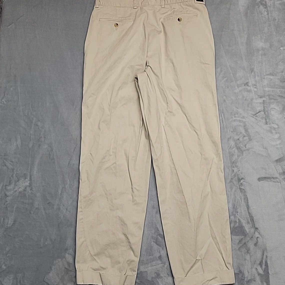Vintage VINTAGE Nautica Pants Mens 36x34 Khaki Pleated Cotton Chino Preppy Retro Size US 36 / EU 52 - 4 Thumbnail