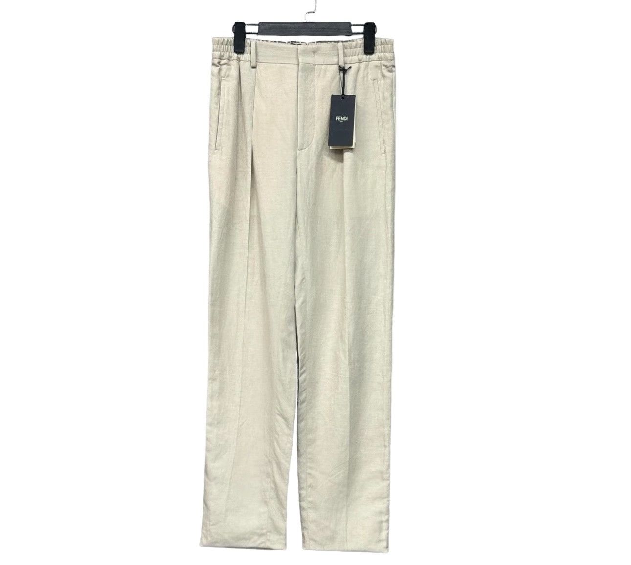 Fendi Fendi Logo Embroidered Linen Casual Pants EU 46 Size US 30 / EU 46 - 1 Thumbnail