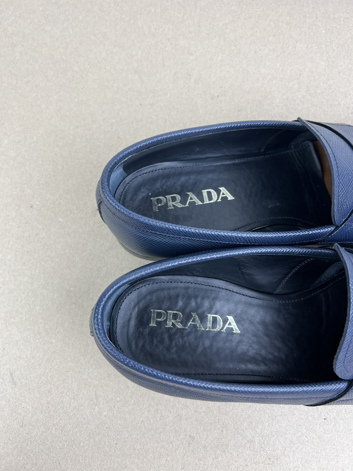 Prada PRADA MILANO Loafers Leather Saffiano Penny Shoes Blue Men's Size US 9 / EU 42 - 15 Thumbnail