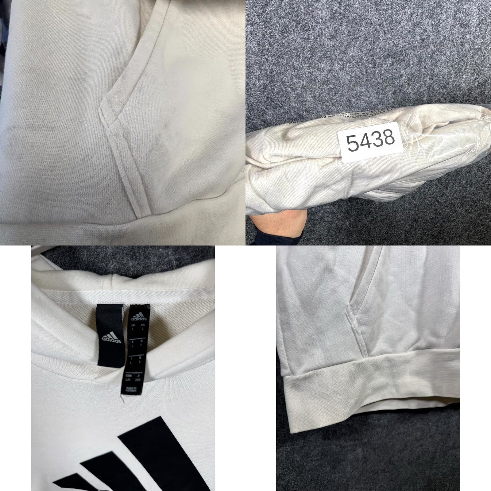 Adidas Adidas Hoodie Mens White Pullover Performance Sports Running Logo Print Training Size US L / EU 52-54 / 3 - 8 Thumbnail