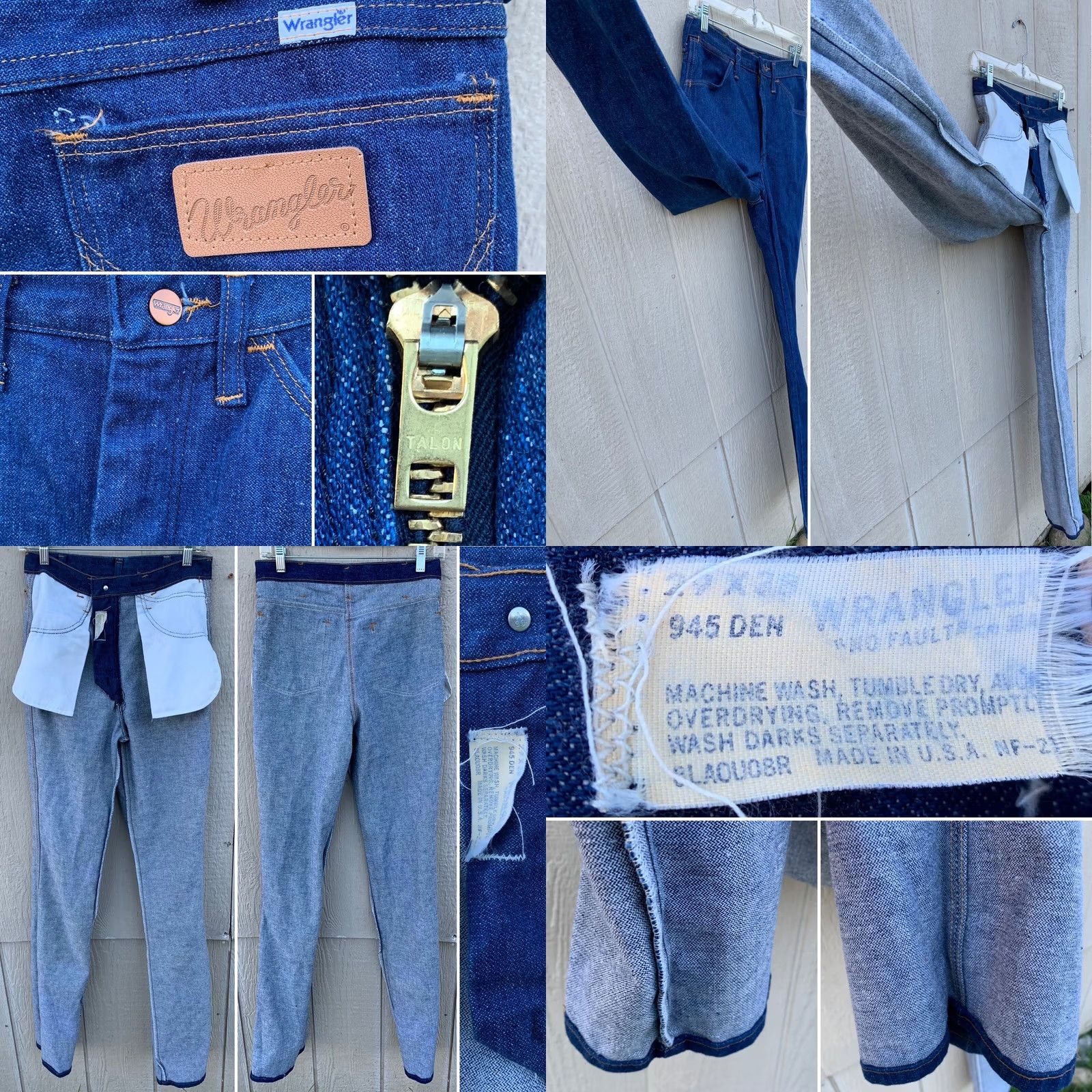 Wrangler VINTAGE Wrangler Jeans Talon Zipper 945 DEN 29 X 38 Cowboy Core Jeans Mens Denim 70s Flared Western Bell Bottomance Size US 29 - 8 Thumbnail