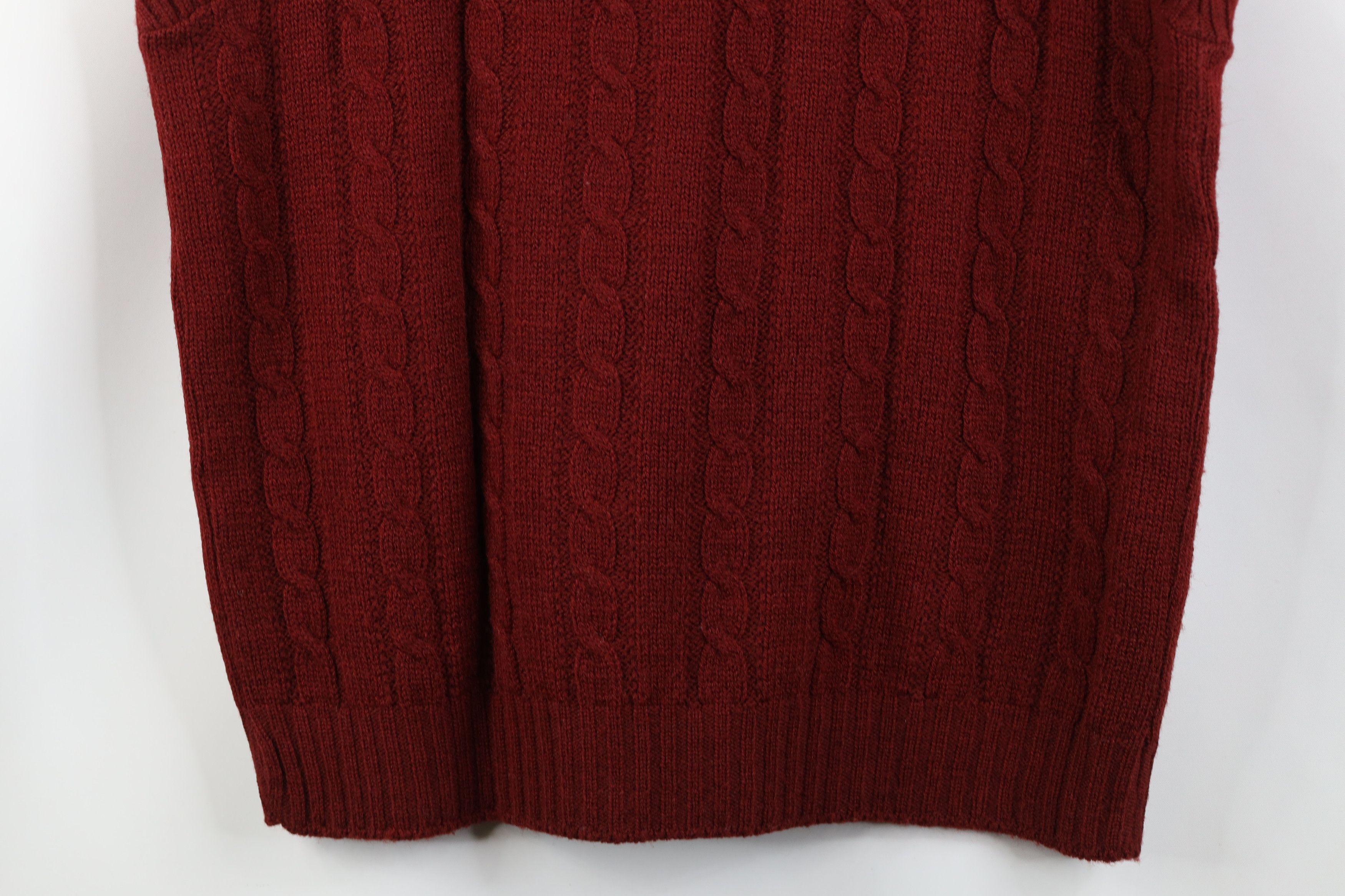 Vintage Vintage 70s Streetwear Cable Knit Sweater Vest Red USA Size US L / EU 52-54 / 3 - 8 Thumbnail
