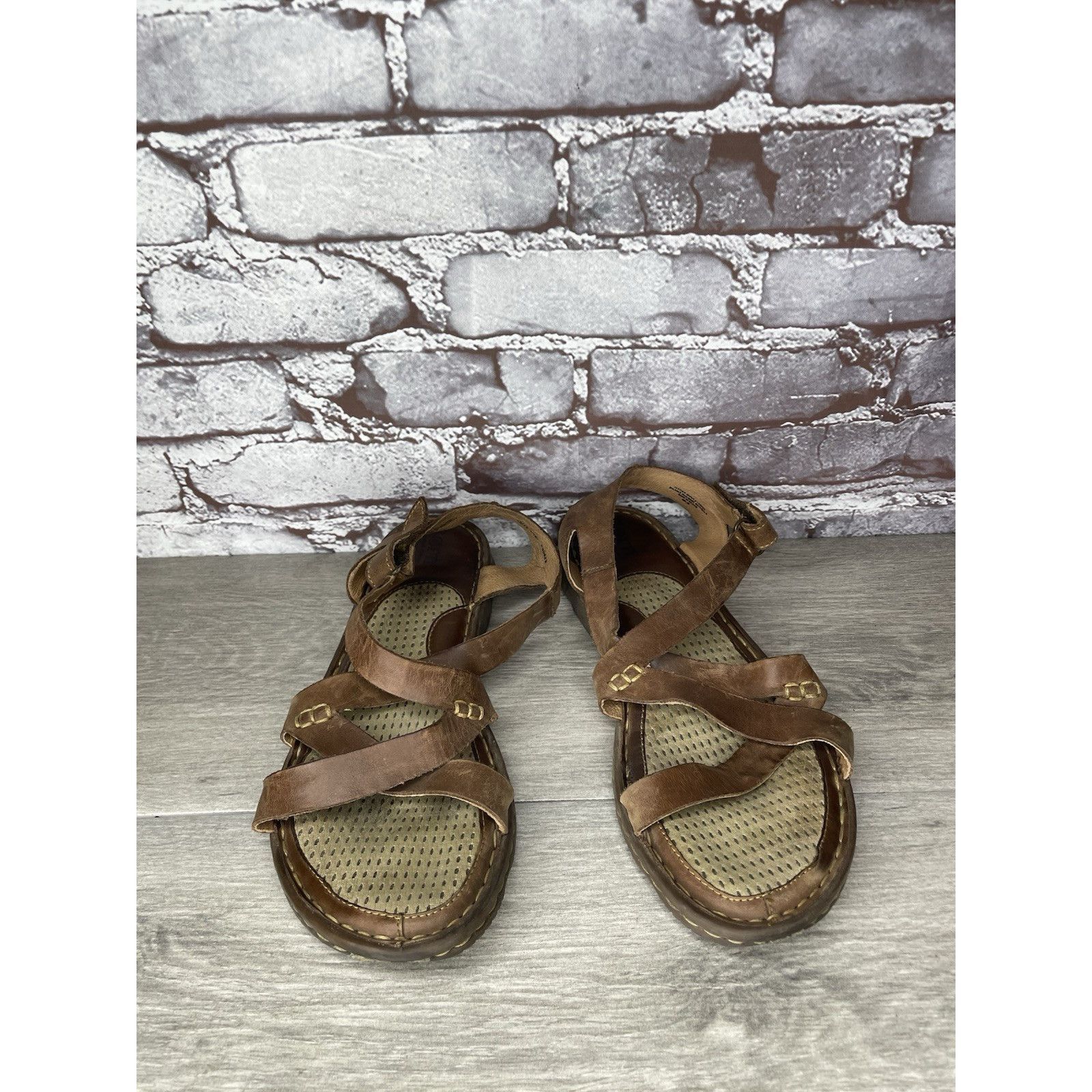 Born Born Handcrafted Brown Leather Strappy Casual Sandals Women’ Size US 10 / IT 40 - 5 Thumbnail