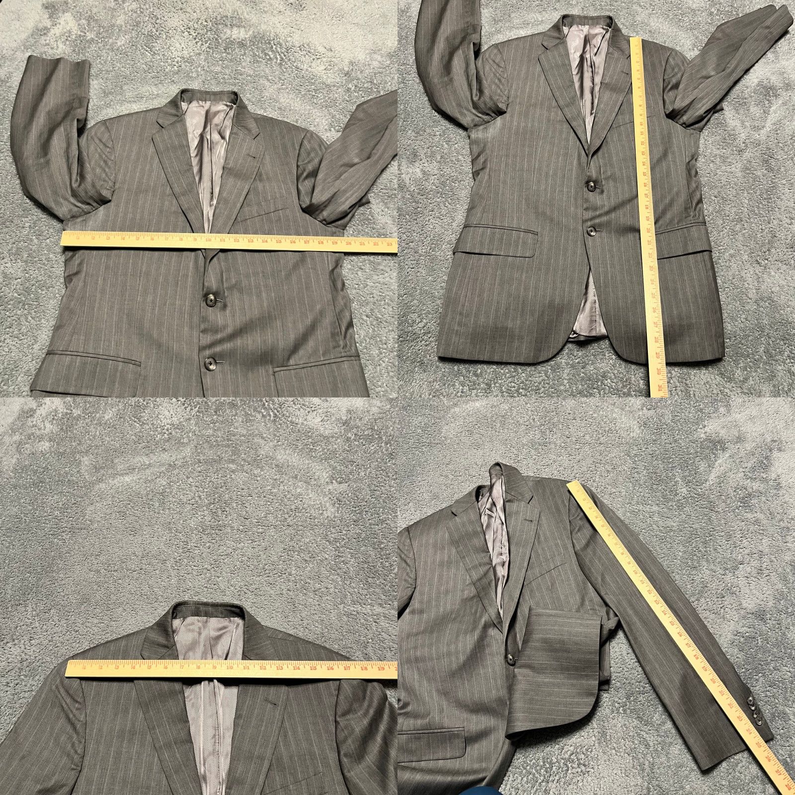 Vintage Lanificio T. G. Di Fabio Blazer Mens 40R Italy Wool Striped Sport Coat Coat Blazer Mens 40R Gray Wool Striped Il lanificio Size 40R - 8 Thumbnail