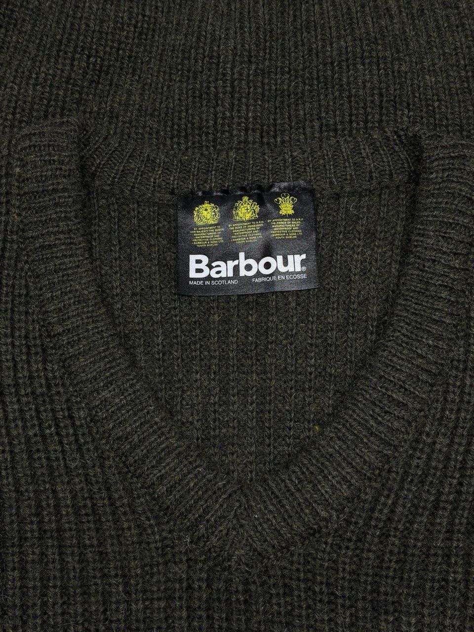 Barbour Barbour Knit Sweater Ribbed Military Scotland Wool V-Neck Size US L / EU 52-54 / 3 - 11 Thumbnail