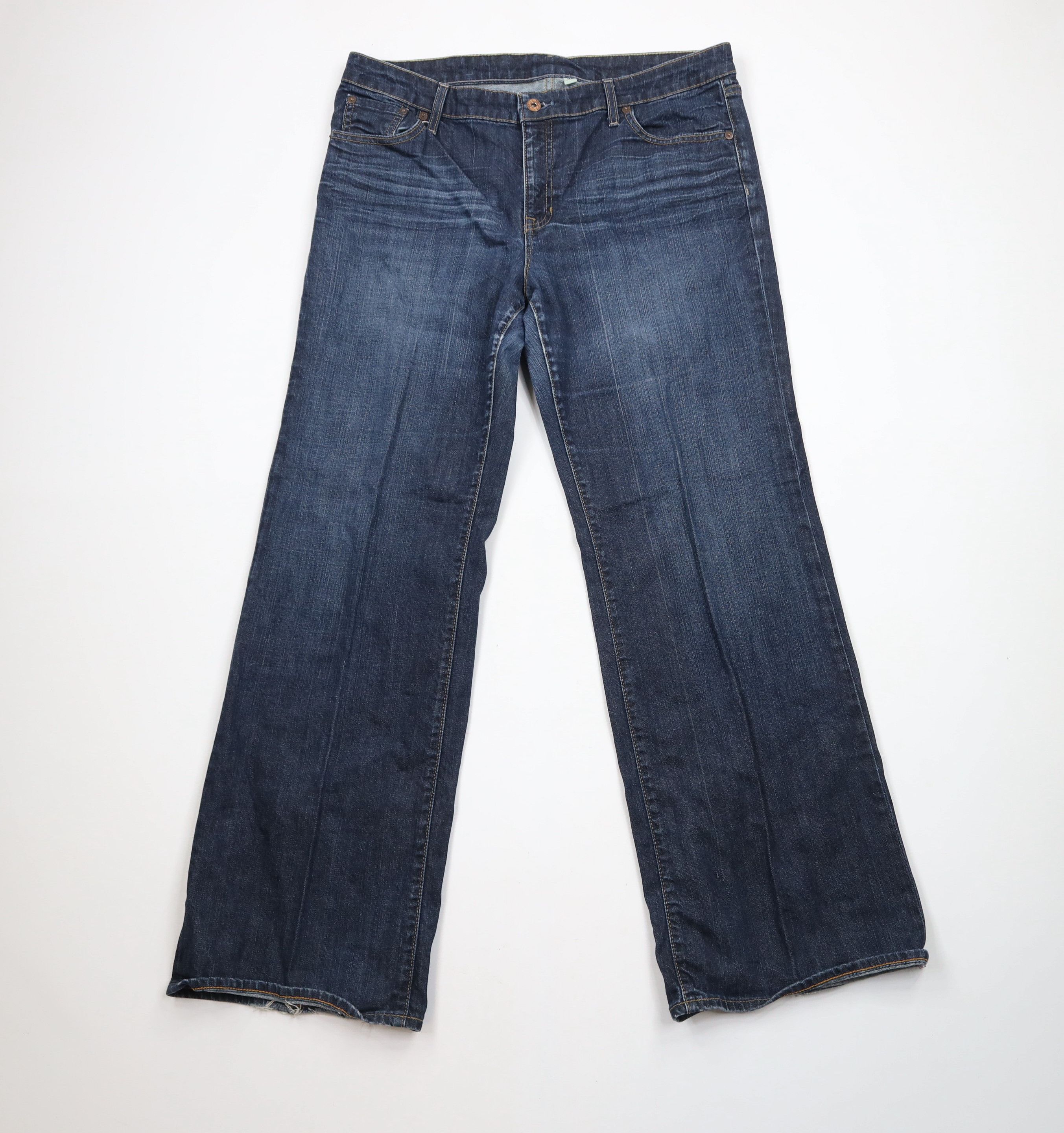 Gap × Vintage Vintage Y2K Gap Flared Wide Leg Denim Jeans Dark Indigo Size 36" / US 14 / IT 50 - 1 Thumbnail