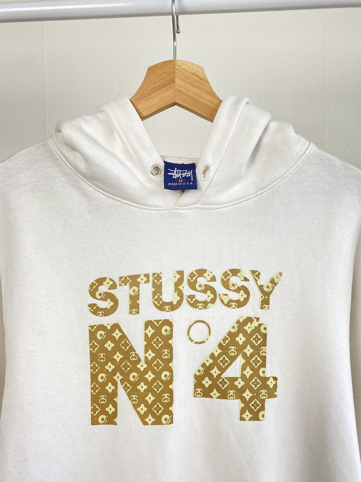 Stussy × Vintage Vintage 90s Stüssy LV monogram hoodie Size US M / EU 48-50 / 2 - 3 Thumbnail