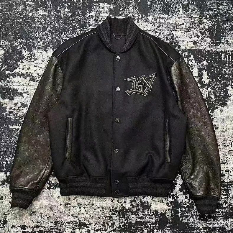 Louis Vuitton Louis Vuitton Black Leather Sleeve Bomber Jacket-2506 Size US M / EU 48-50 / 2 - 1 Thumbnail