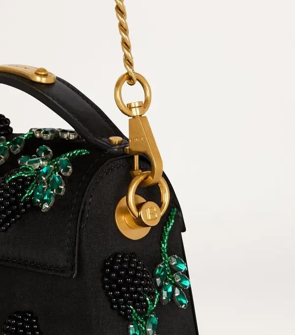 Balmain o1s1wg111225 Size:OS/B-Buzz Dynasty Handle Bag in Black Size ONE SIZE - 4 Thumbnail