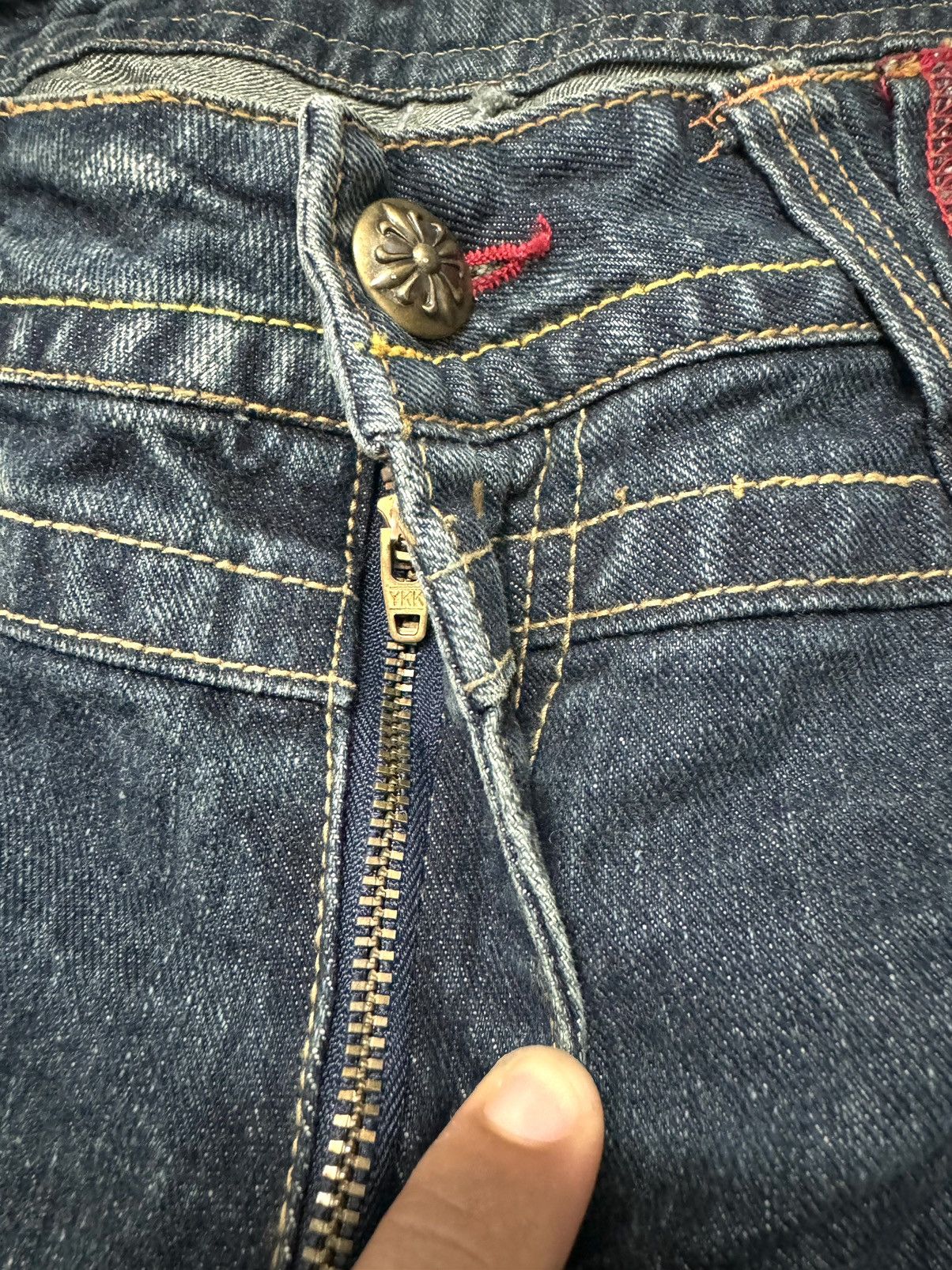 Japanese Brand × Vintage Original Jeans Skull Logo Embroidered Logo Japanase Brand Size US 34 / EU 50 - 5 Thumbnail