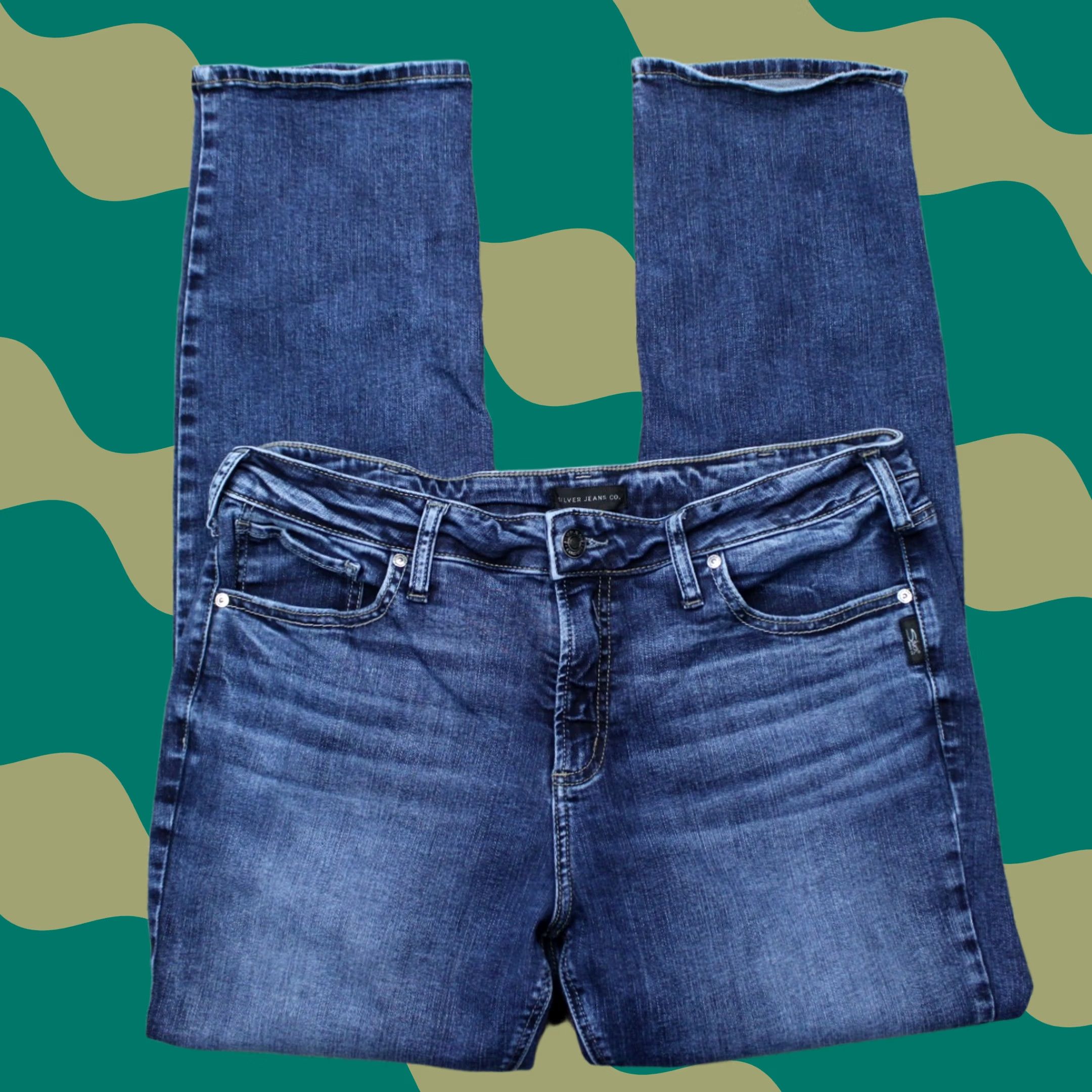 Silver Jeans Co. Silver Jeans Mens 34x31 Blue Suki Straight 5-Pocket Denim Jeans Reach 90s Hip Hop Cowboy Rock Y2K Mens Regular 34x31 Blue Denim Jeans Size US 34 / EU 50 - 1 Thumbnail
