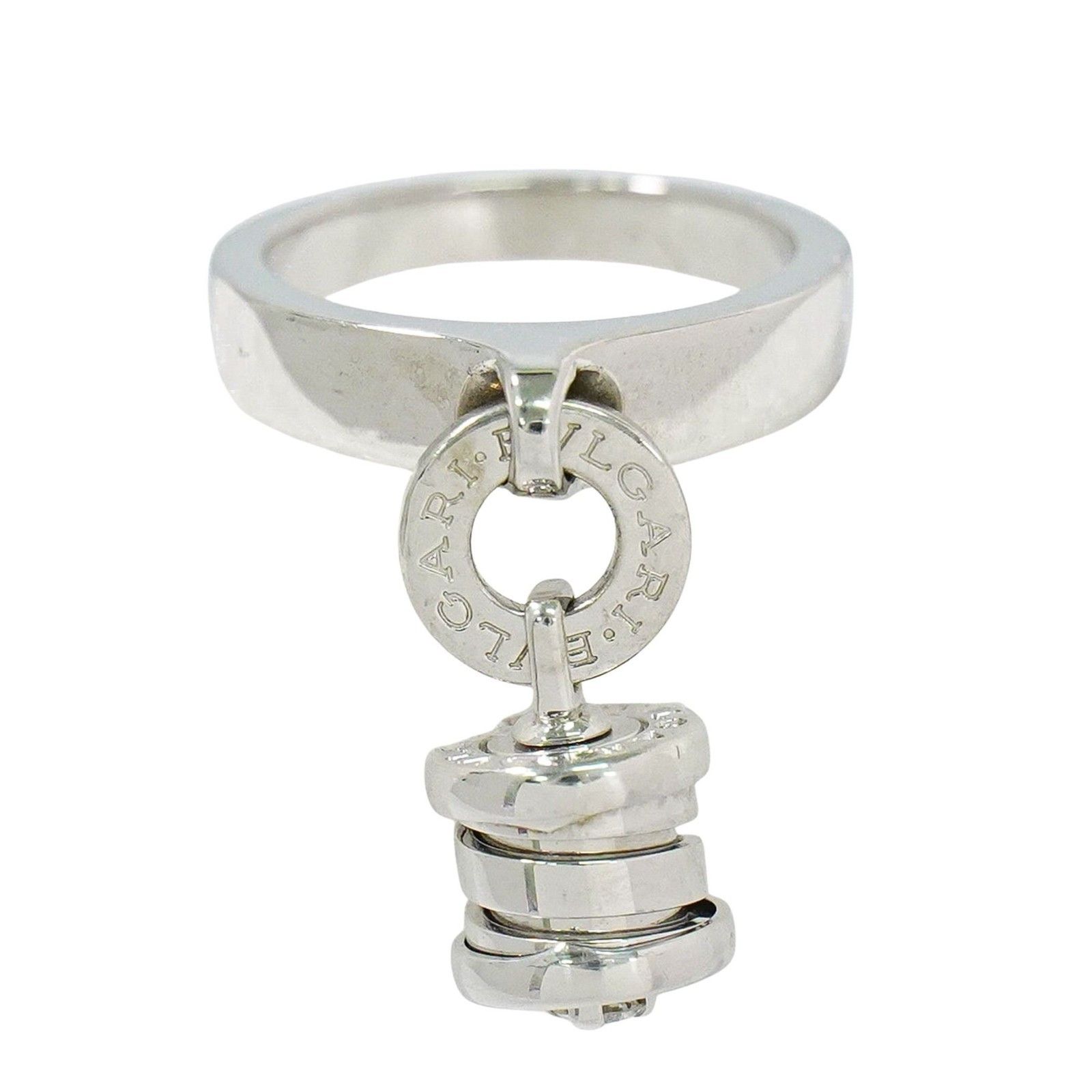 Bvlgari Bvlgari B.Zero1 Element Dangle Charm Ring 18K White Gold with Diamond Size ONE SIZE - 1 Thumbnail