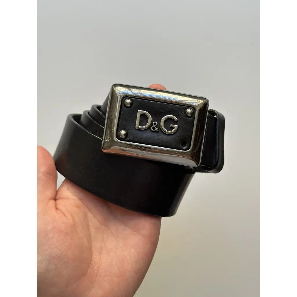 Dolce & Gabbana Dolce & Gabbana D&G Logo Leather Belt Black Metal Buckle Size ONE SIZE - 1 Thumbnail