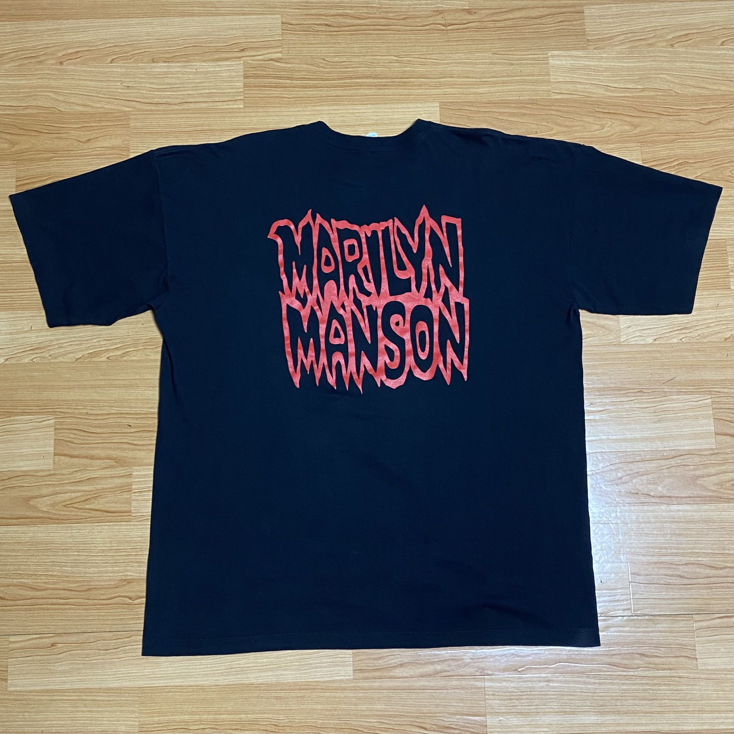 Vintage 90s Marilyn Manson Satanic Army Tshirt XXL 2XL - www
