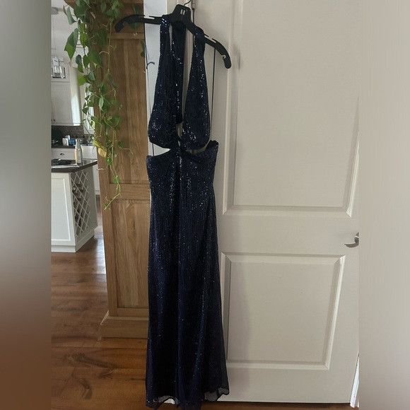 Ramy Brook RAMY BROOK halter neck cutout maxi sequin dress blue gown 8 Size M / US 6-8 / IT 42-44 - 7 Thumbnail