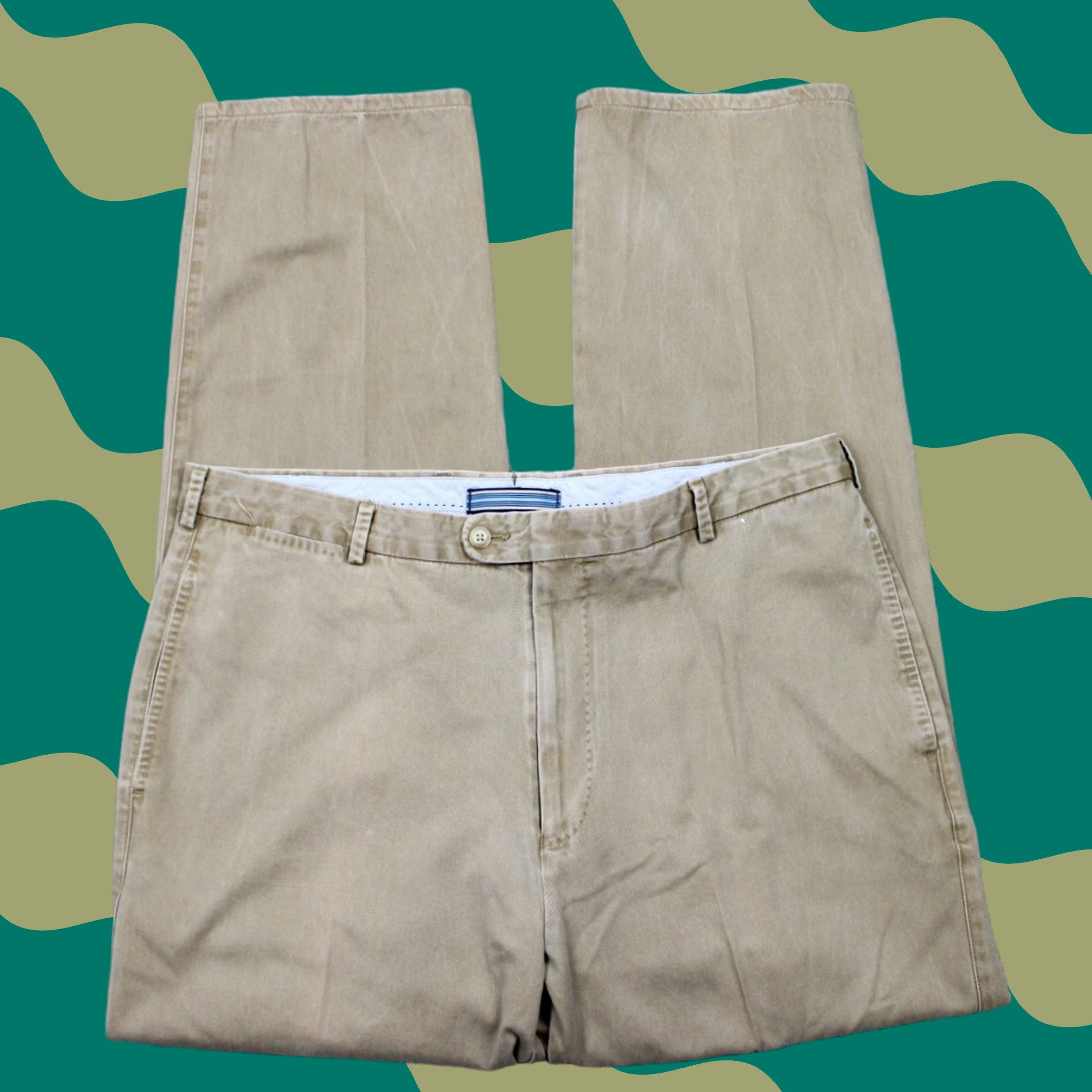 Peter Millar Peter Millar Pima Cotton Pants Men 36 Beige Flat Front Chino Straight 30" inseam Size US 36 / EU 52 - 1 Thumbnail